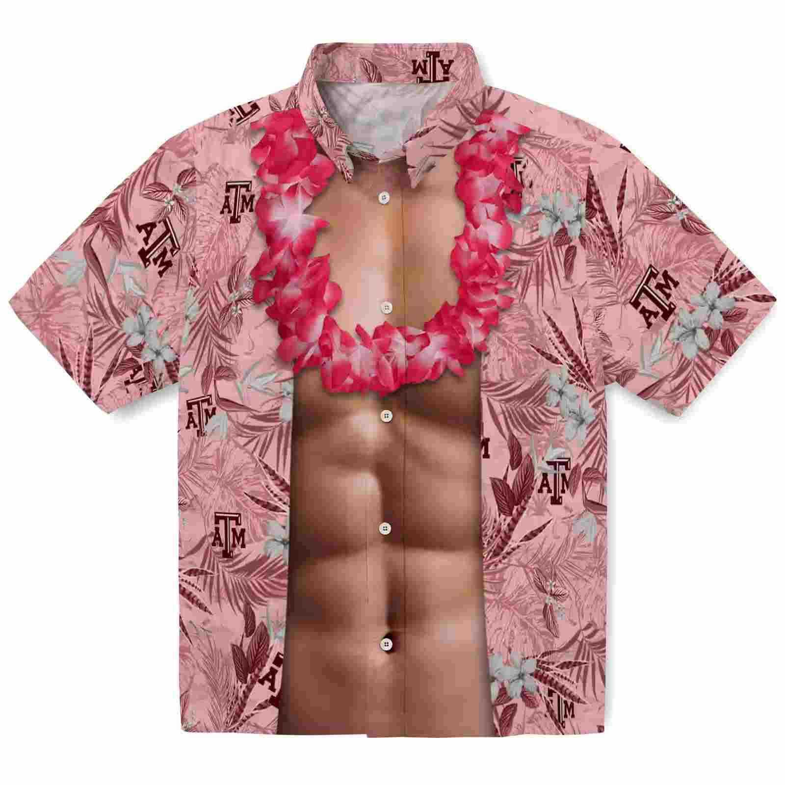 Texas A&M Aggies Chest Illusion Maroon Hawaiian Shirt