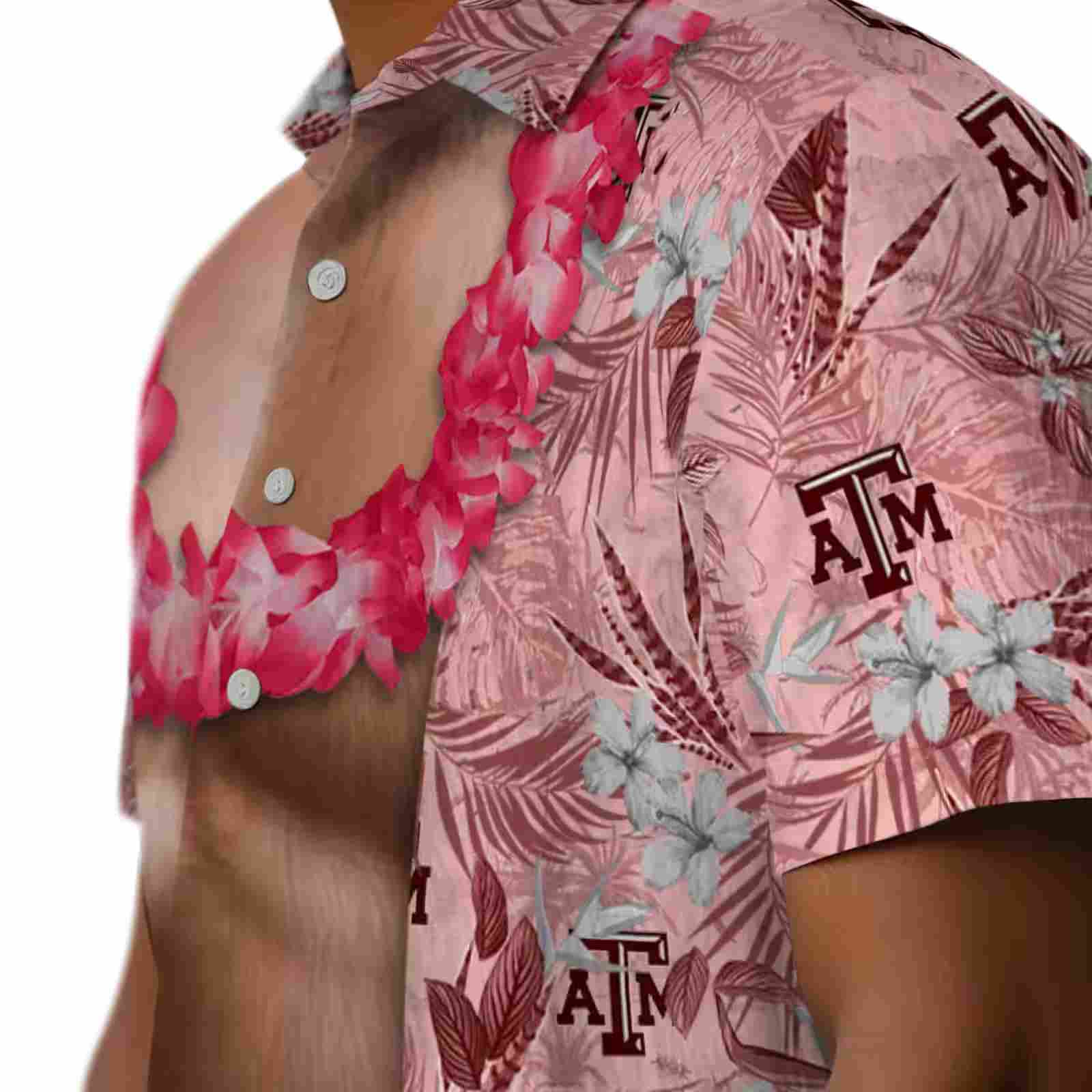 texas am aggies chest illusion maroon hawaiian shirt trendy