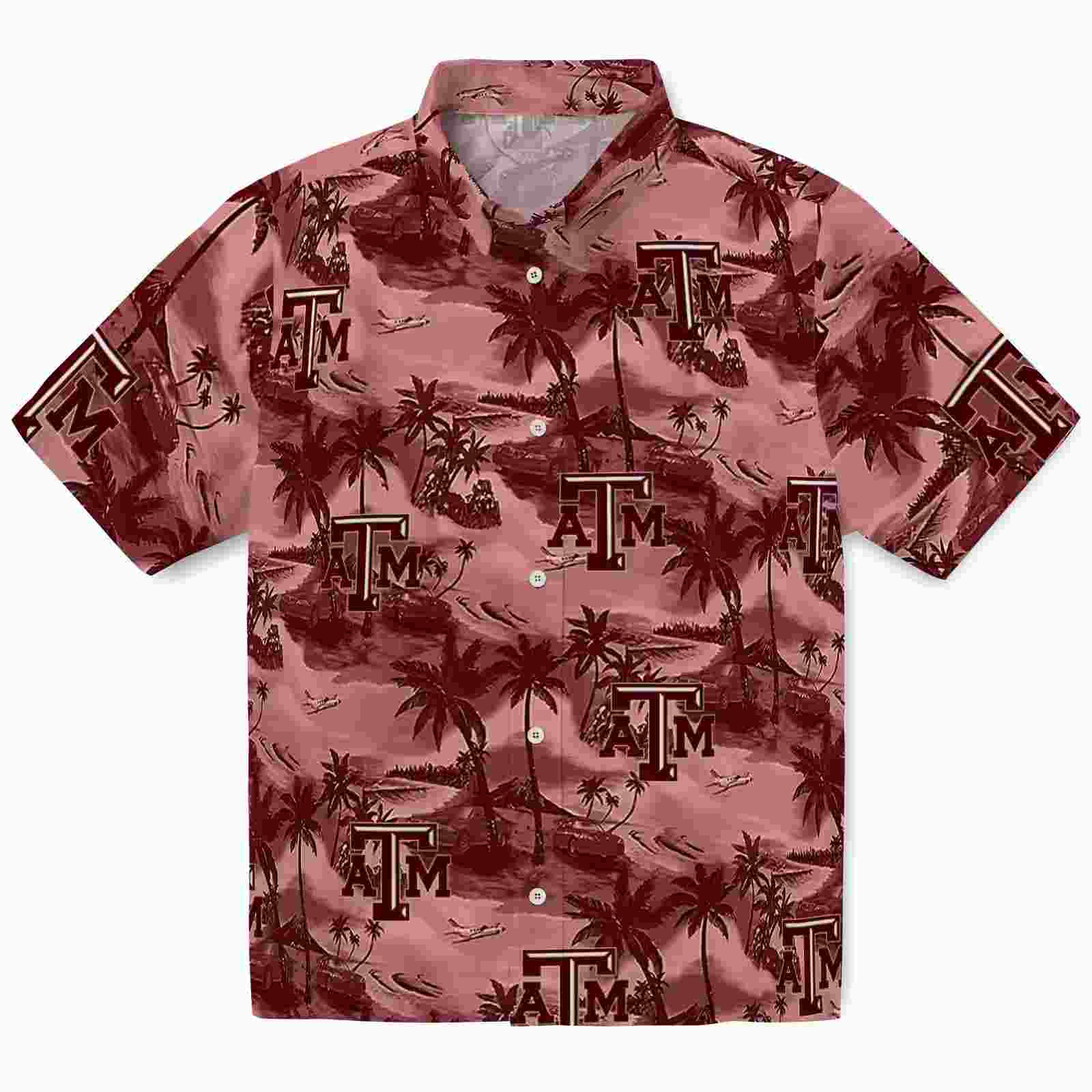 Texas A&M Aggies Coastal Palms Maroon Hawaiian Shirt