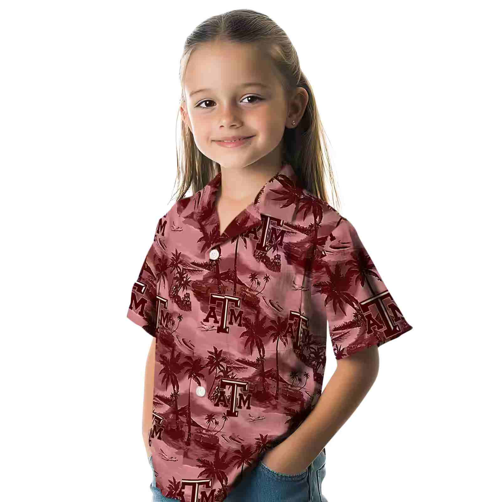 texas am aggies coastal palms maroon hawaiian shirt premium grade