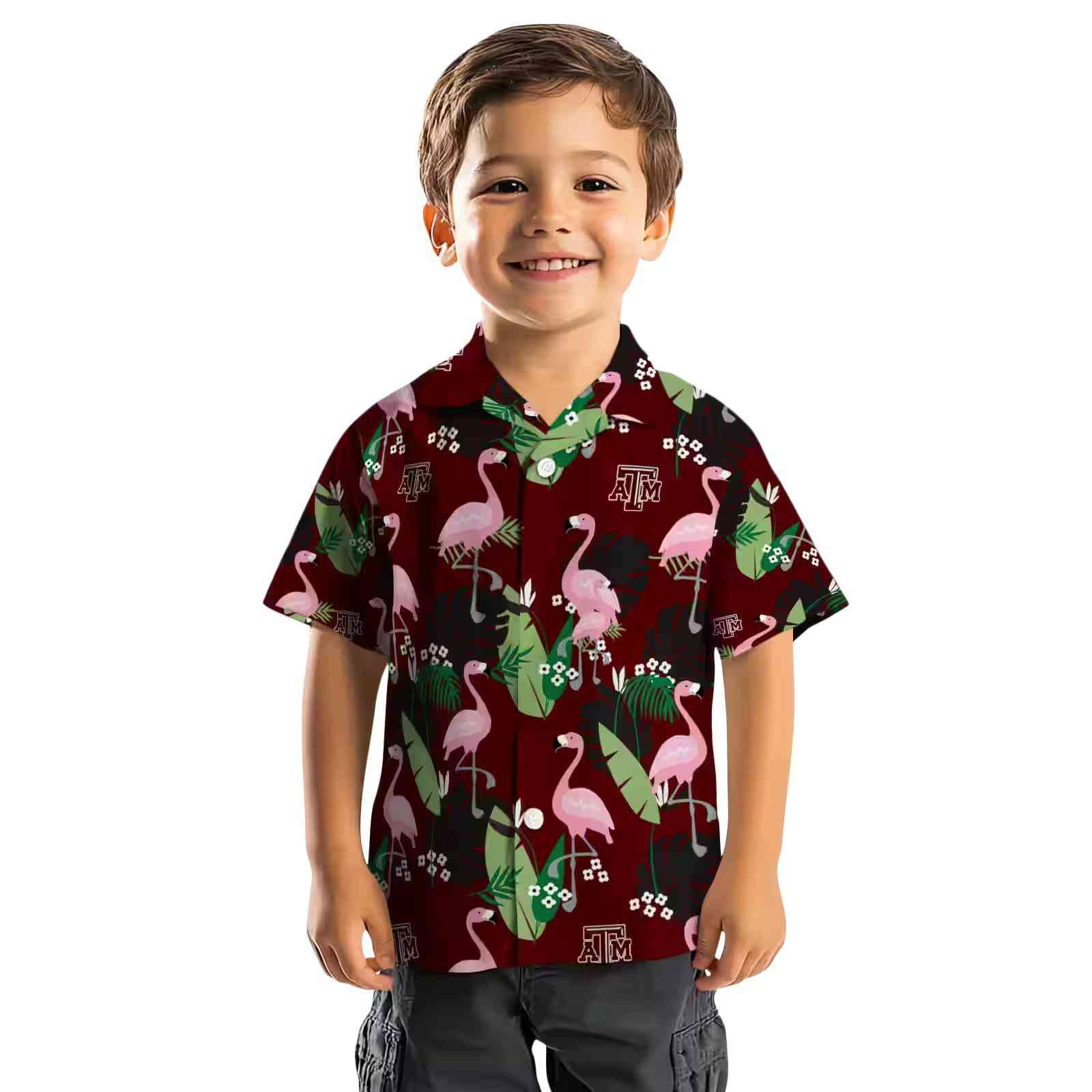 texas am aggies flamingo leaf motif maroon hawaiian shirt top rated