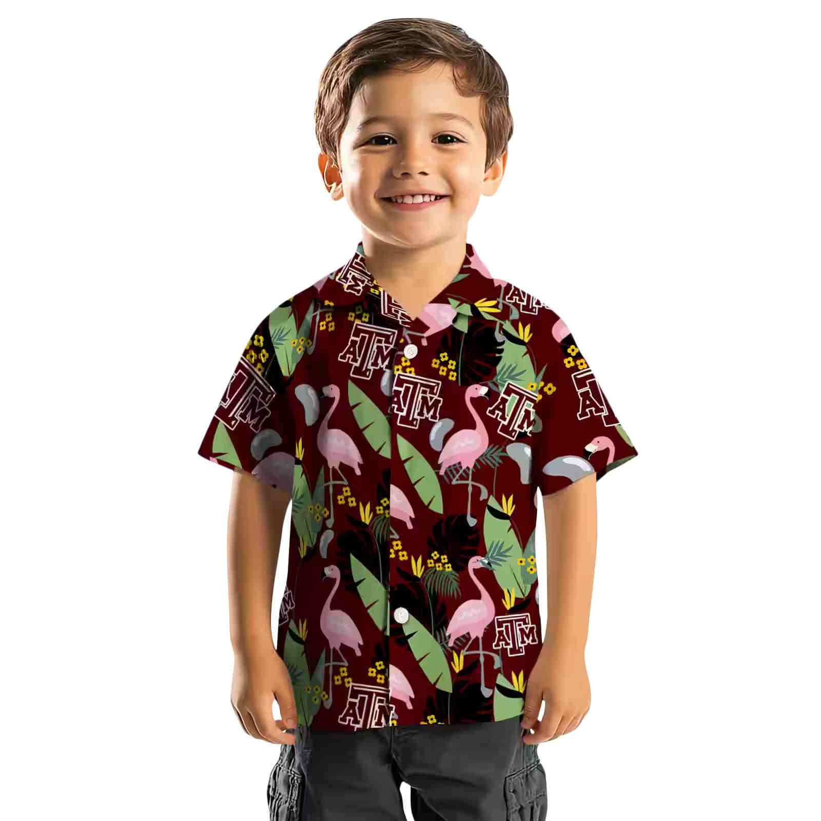 texas am aggies flamingo leaves maroon hawaiian shirt top rated