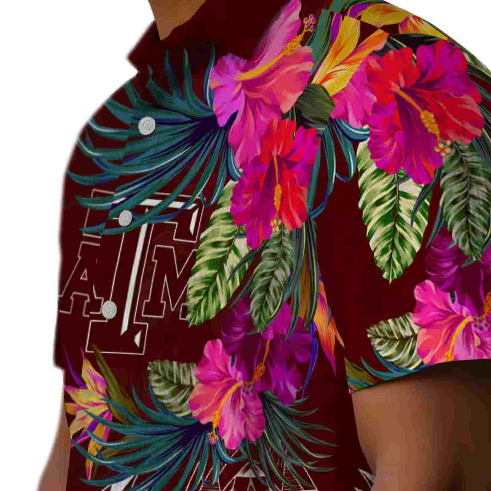 texas am aggies floral polynesian maroon hawaiian shirt trendy