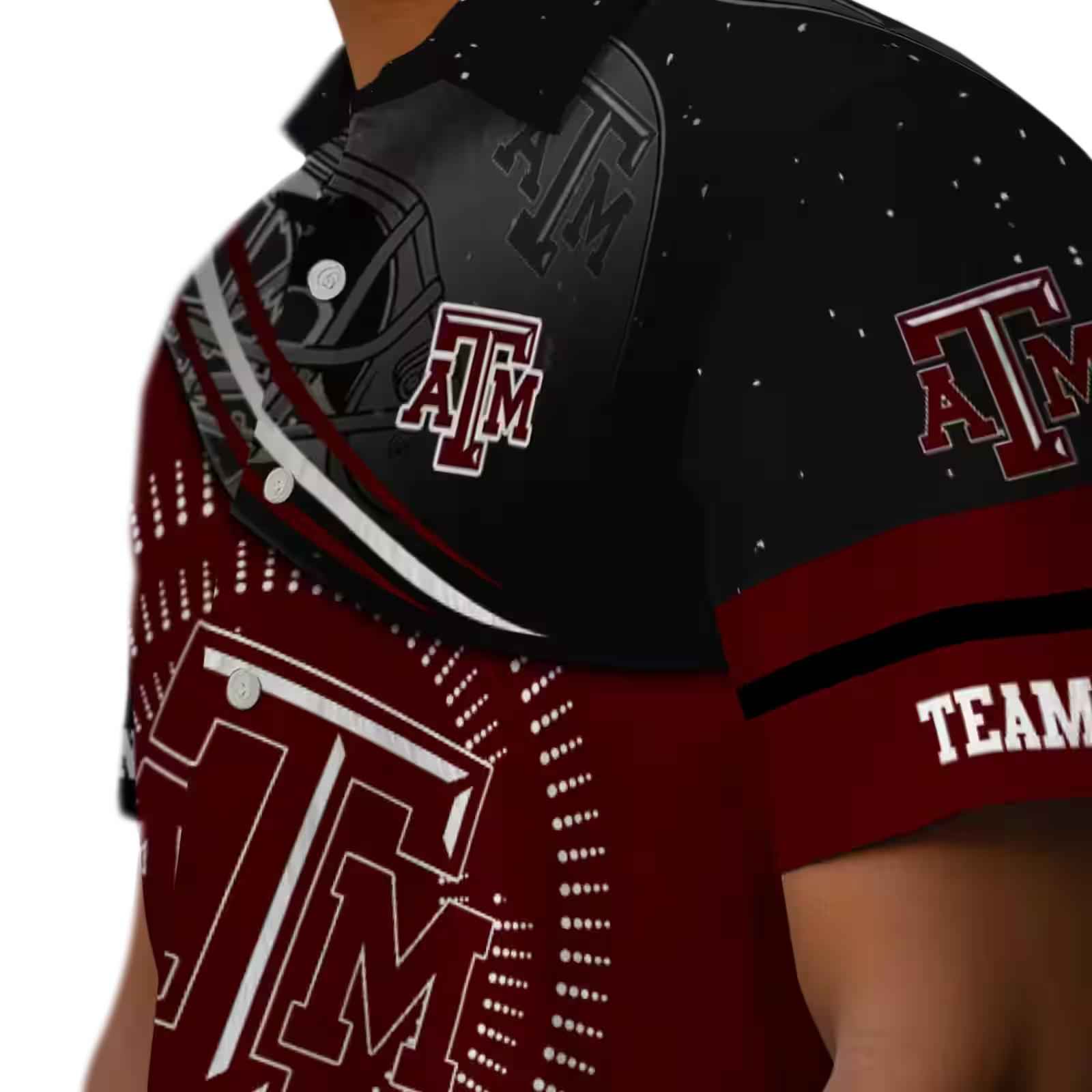 texas am aggies football wave maroon black hawaiian shirt trendy