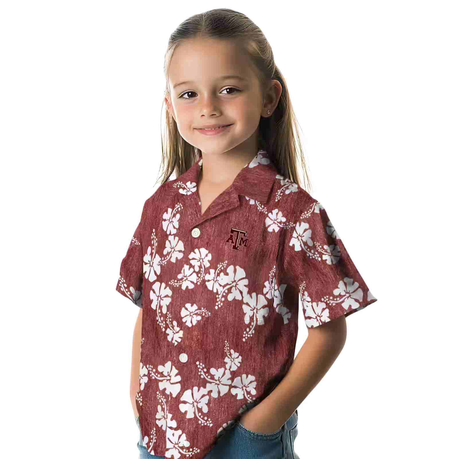 texas am aggies hibiscus clusters maroon hawaiian shirt premium grade