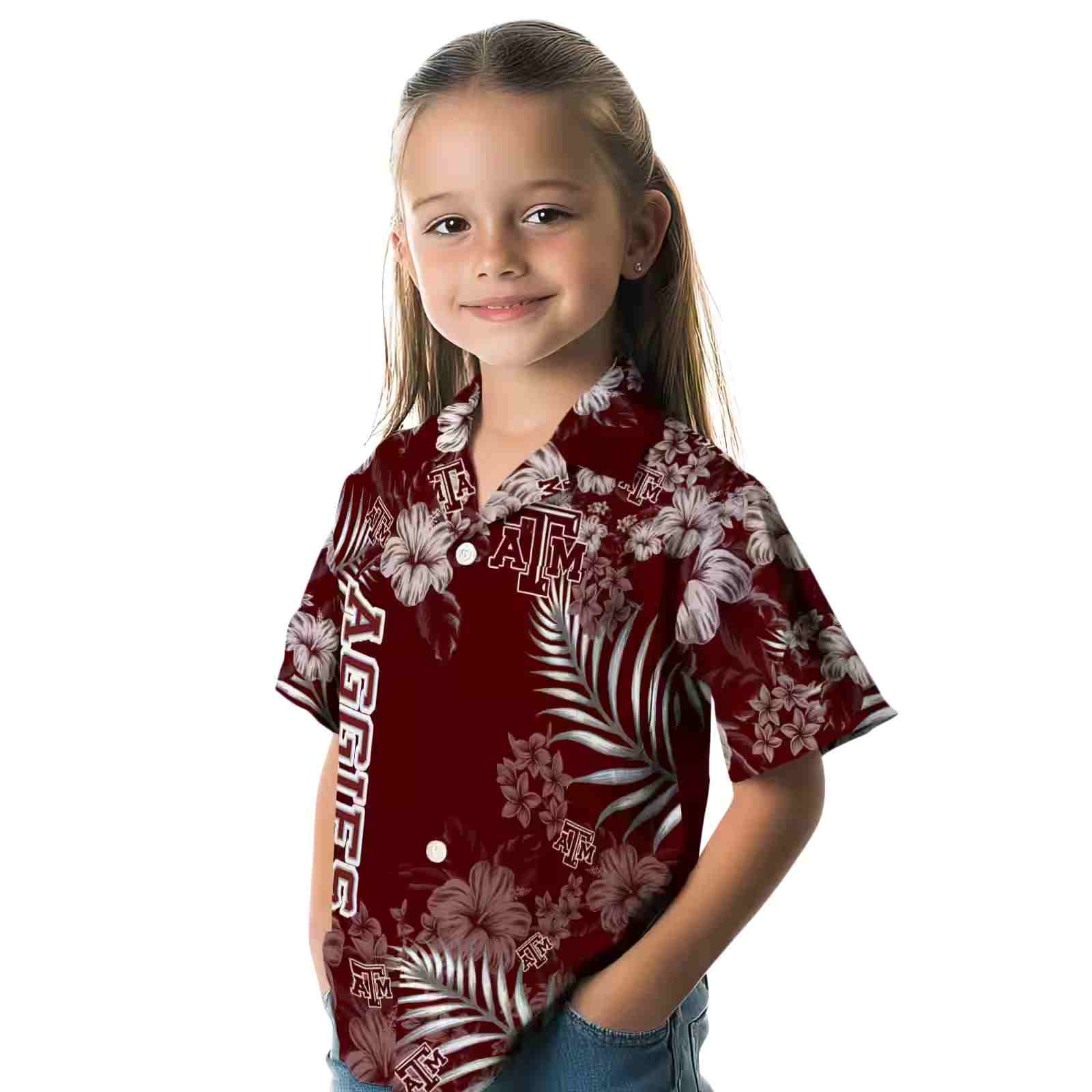 texas am aggies hibiscus print maroon hawaiian shirt premium grade