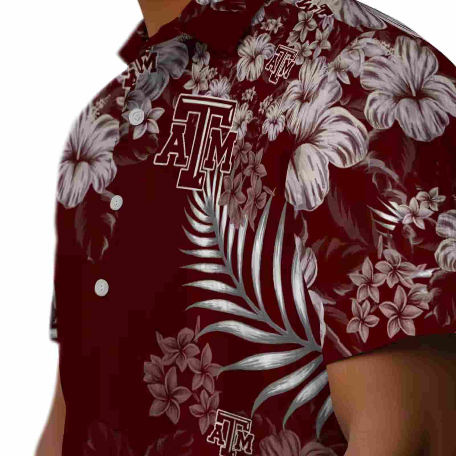 texas am aggies hibiscus print maroon hawaiian shirt trendy