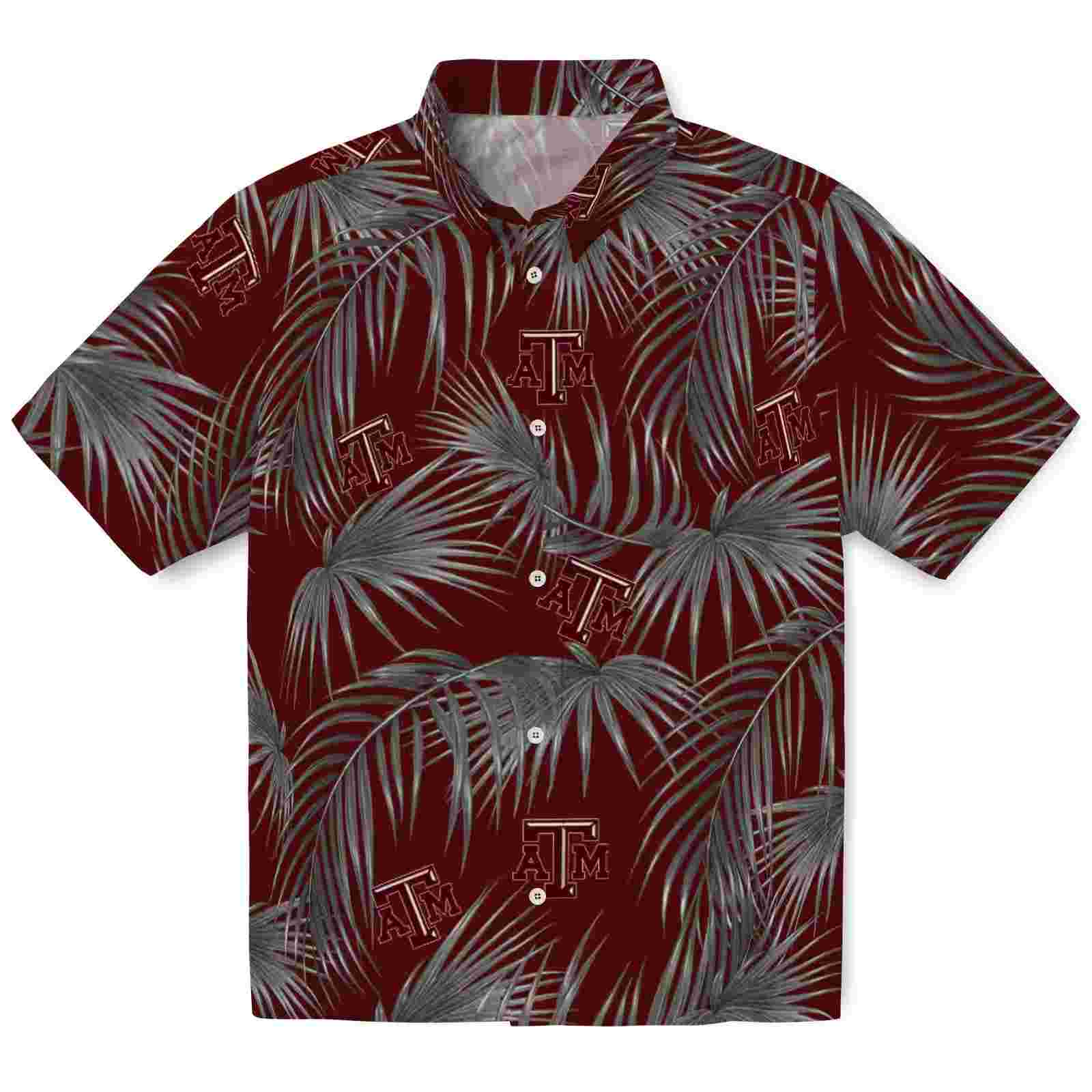 Texas A&M Aggies Leafy Palms Maroon Hawaiian Shirt