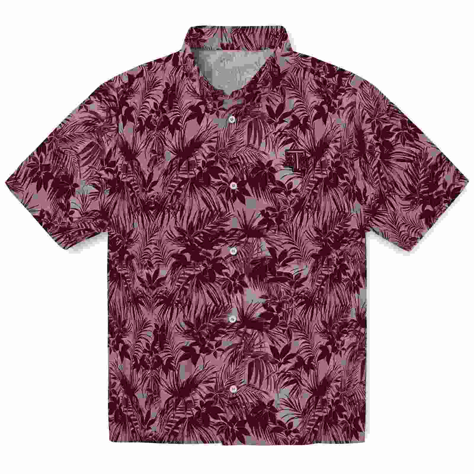 Texas A&M Aggies Leafy Pattern Maroon Hawaiian Shirt