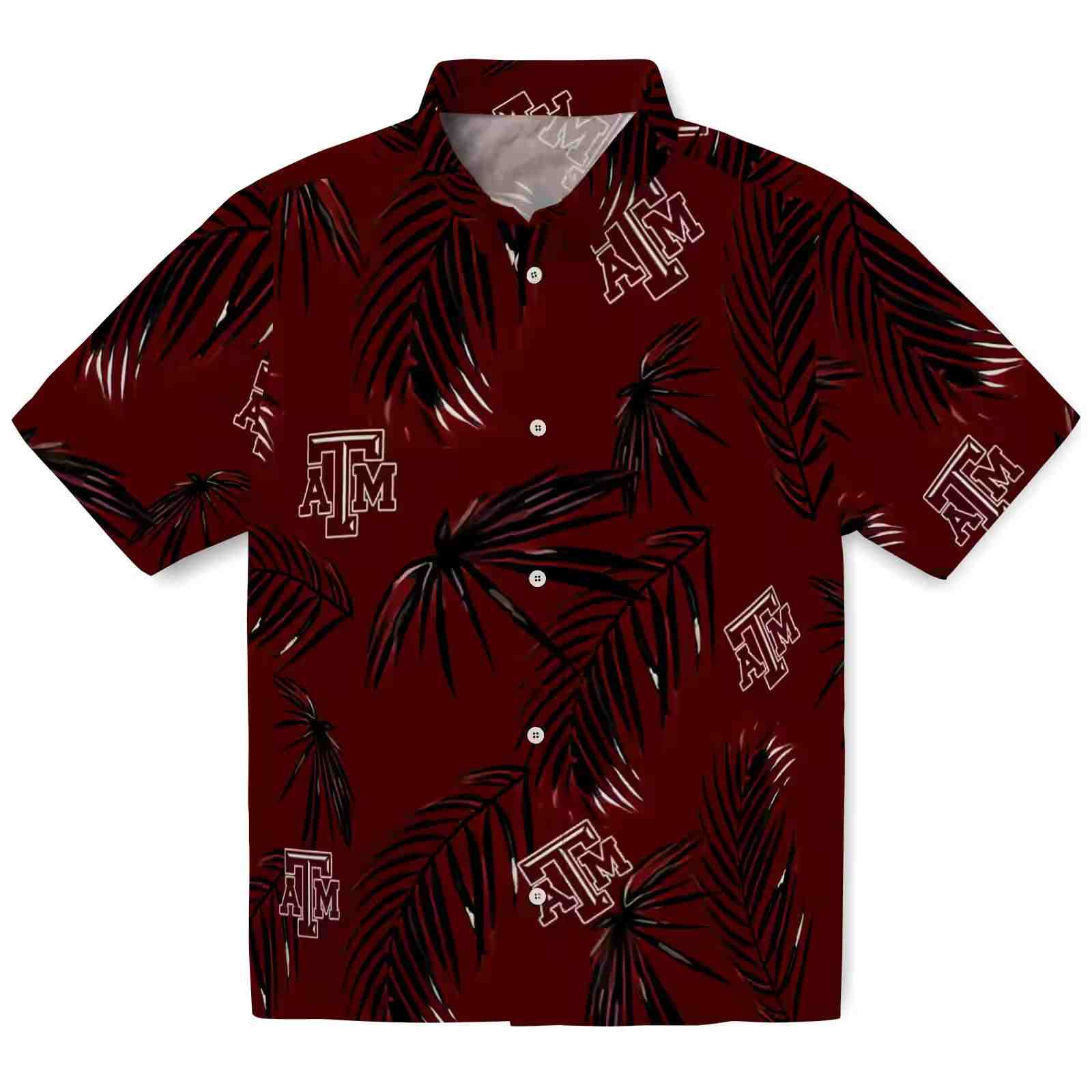 Texas A&M Aggies Palm Leaf Maroon Hawaiian Shirt