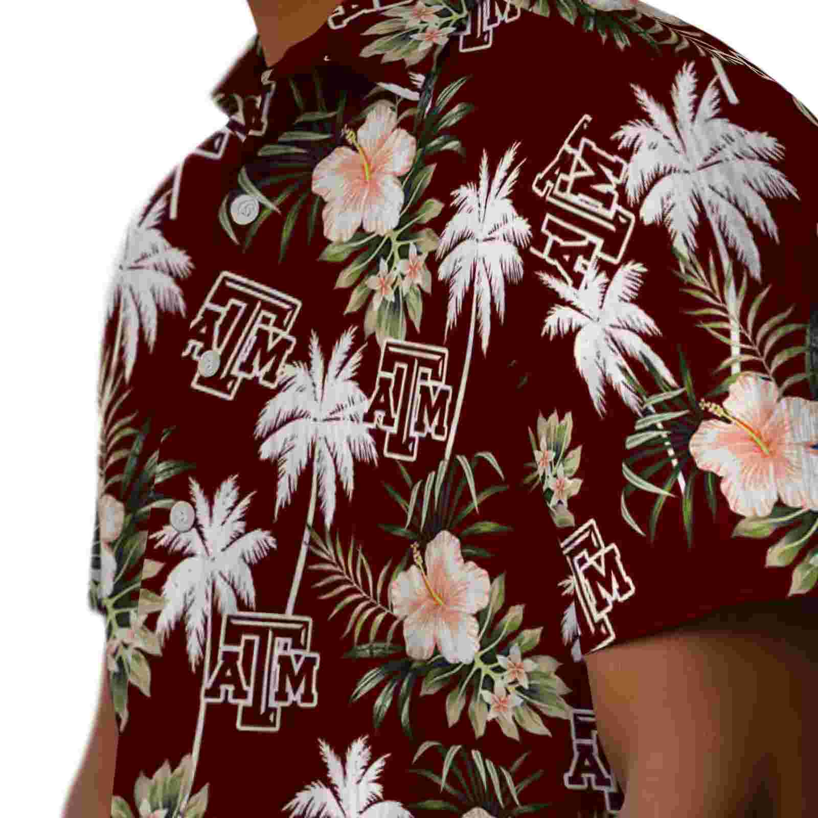 texas am aggies palm tree flower maroon hawaiian shirt trendy