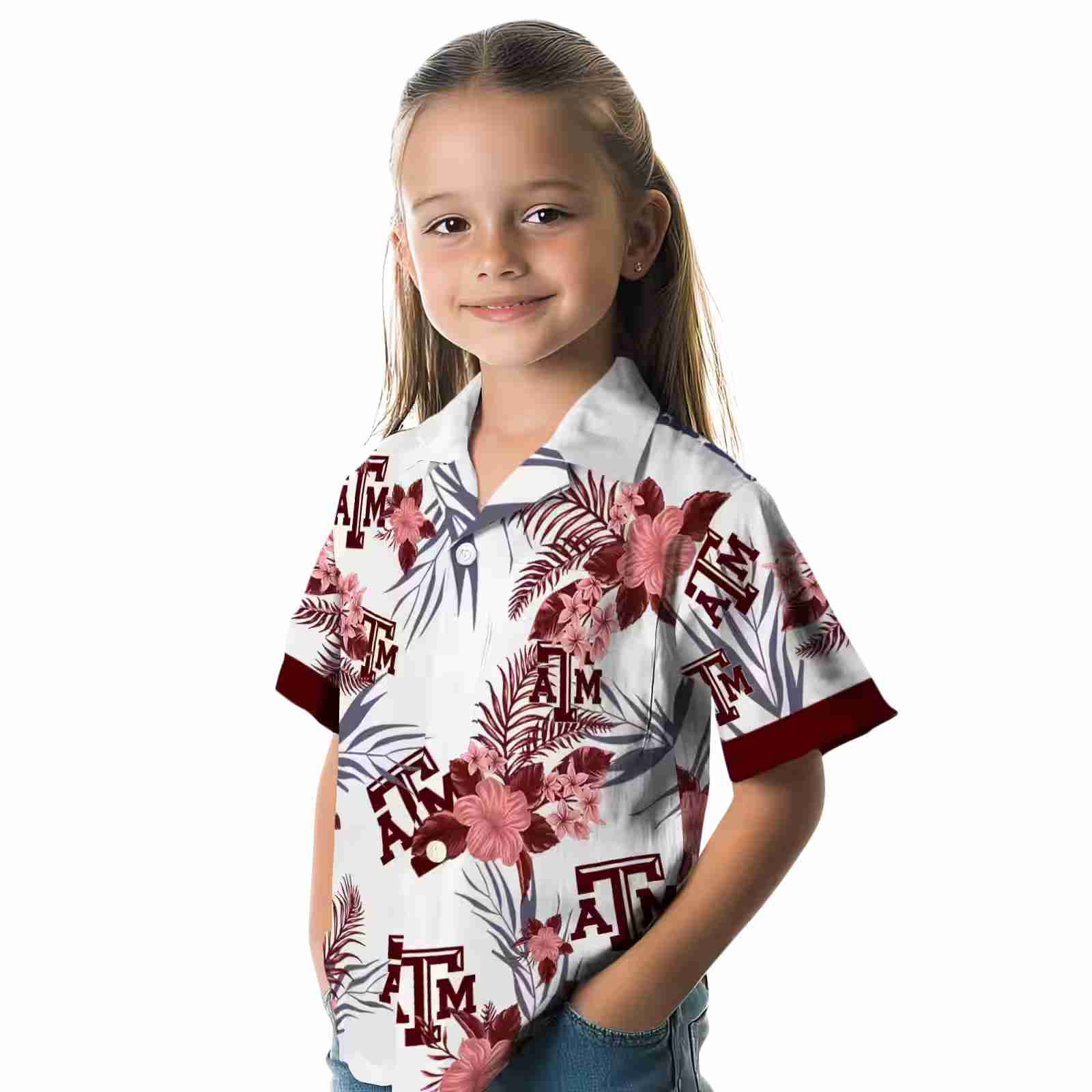 texas am aggies patriotic hibiscus design maroon white hawaiian shirt premium grade