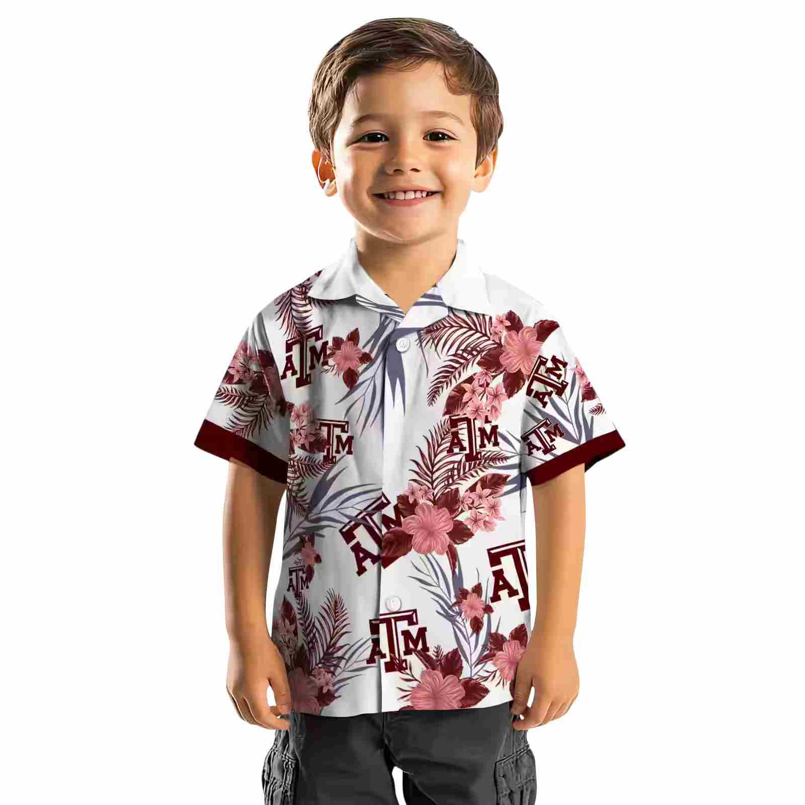 texas am aggies patriotic hibiscus design maroon white hawaiian shirt top rated