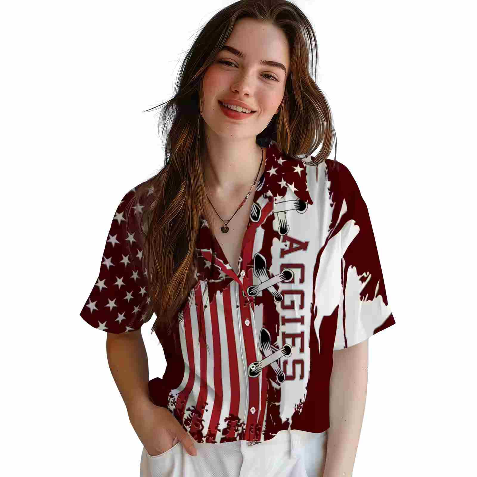 texas am aggies stitched flag maroon hawaiian shirt latest model