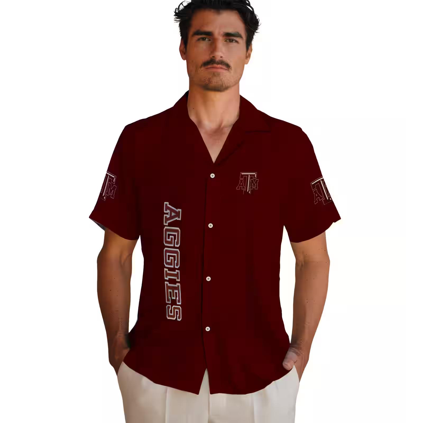 texas am aggies stuart minion maroon hawaiian shirt fashion forward