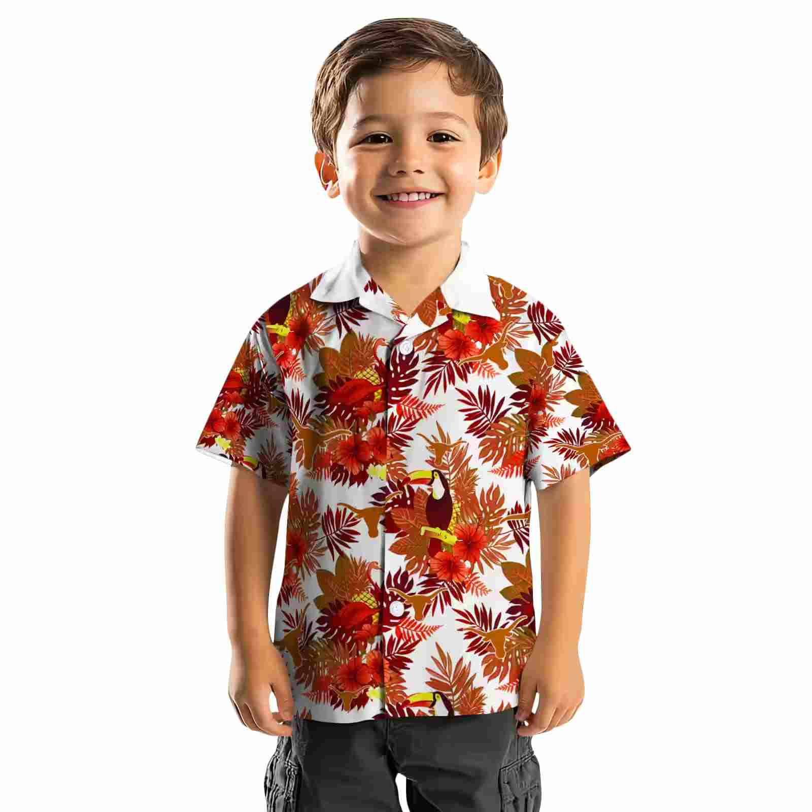 texas longhorns floral toucan orange red hawaiian shirt top rated