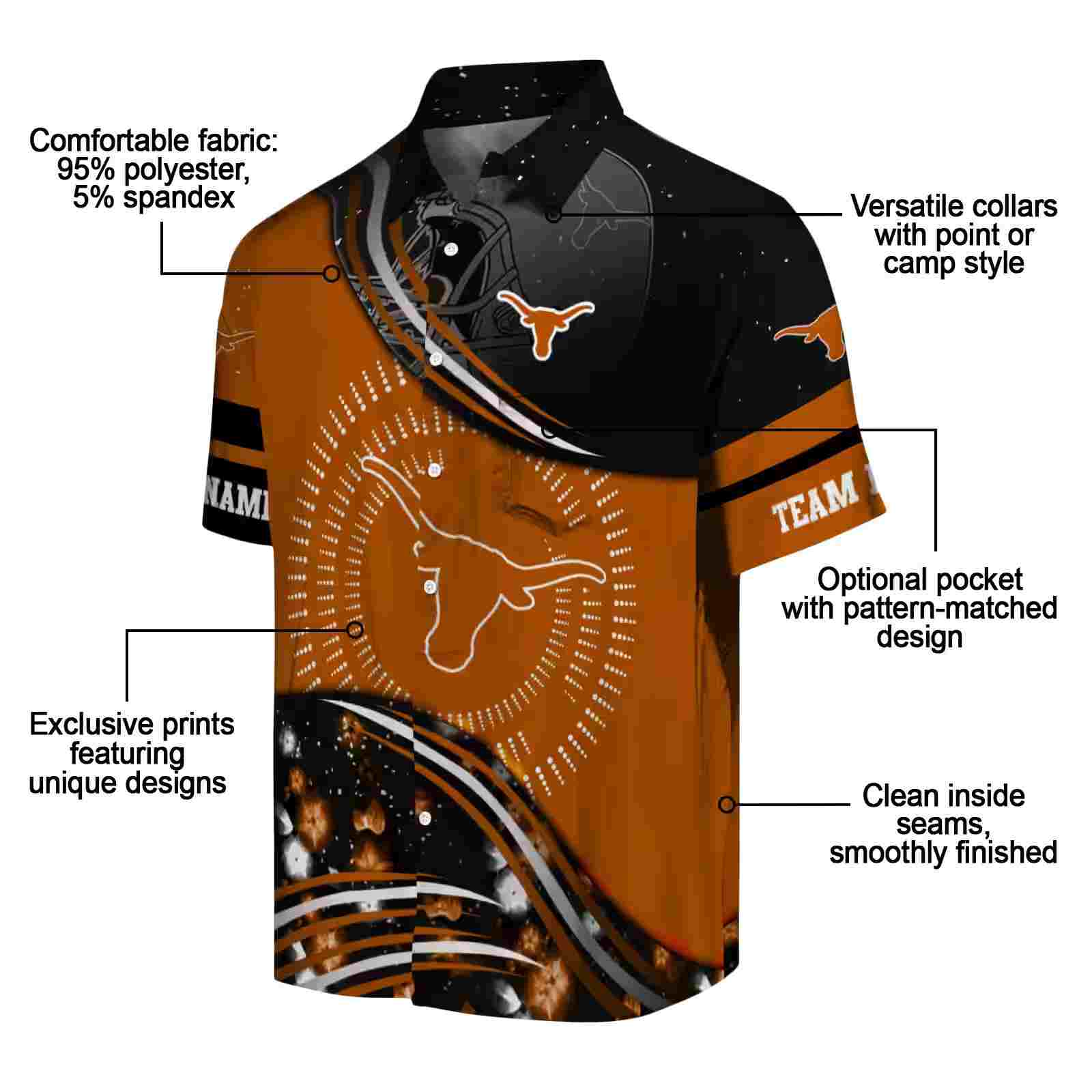 texas longhorns football wave orange black hawaiian shirt new arrival