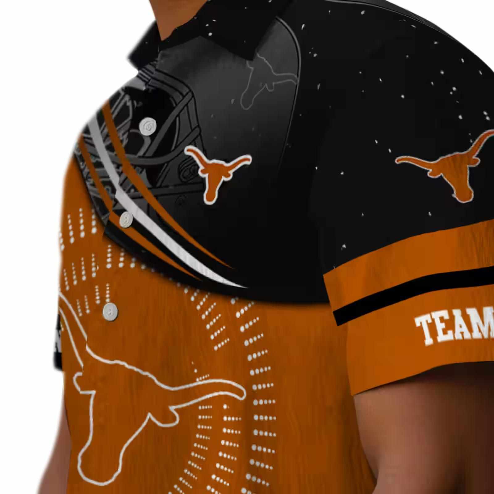 texas longhorns football wave orange black hawaiian shirt trendy