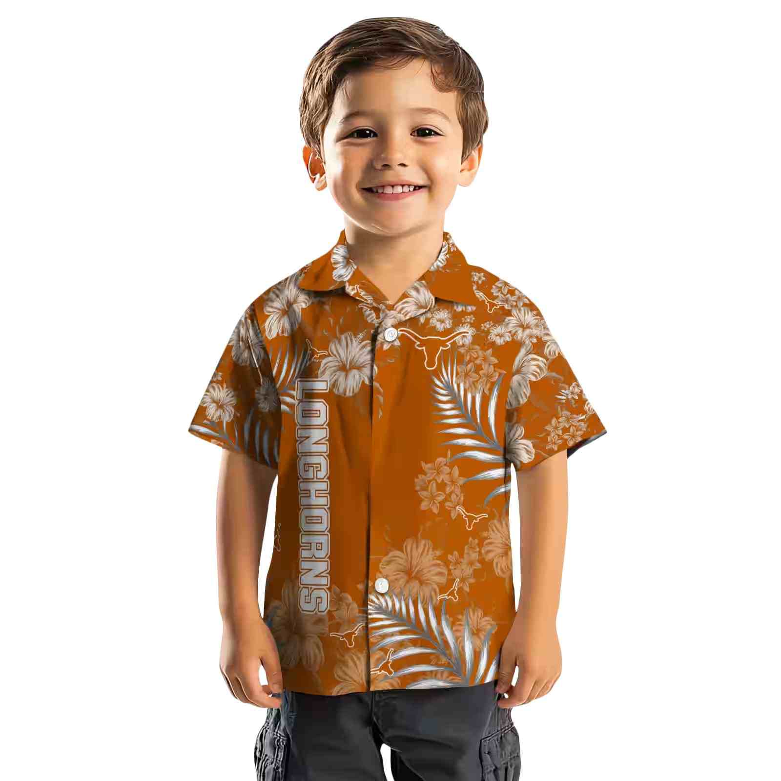 texas longhorns hibiscus print orange hawaiian shirt top rated