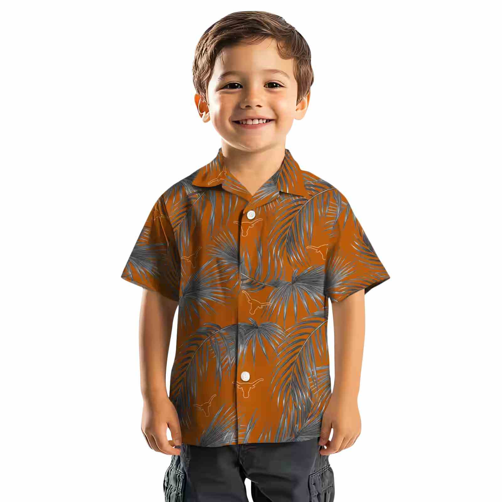 texas longhorns leafy palms orange hawaiian shirt top rated