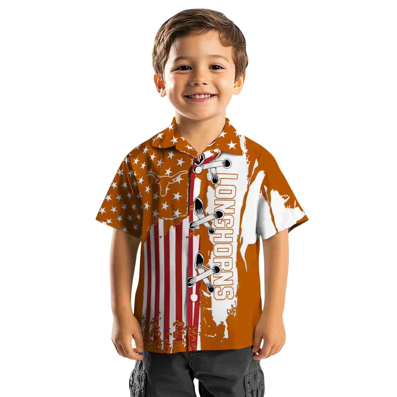 texas longhorns stitched flag orange hawaiian shirt top rated