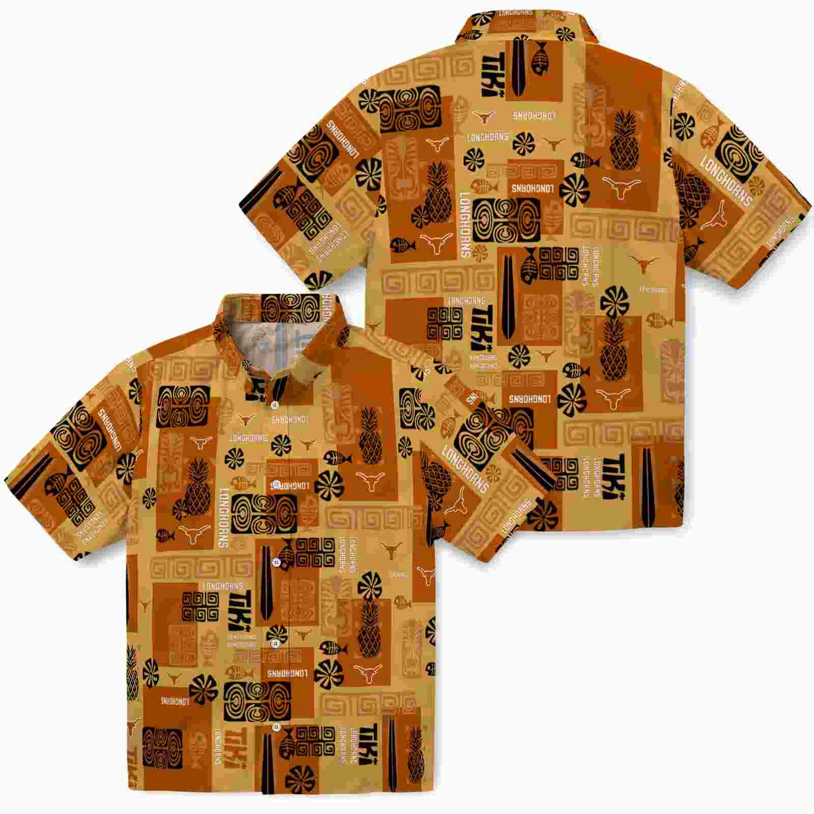 texas longhorns tribal symbols orange hawaiian shirt high quality