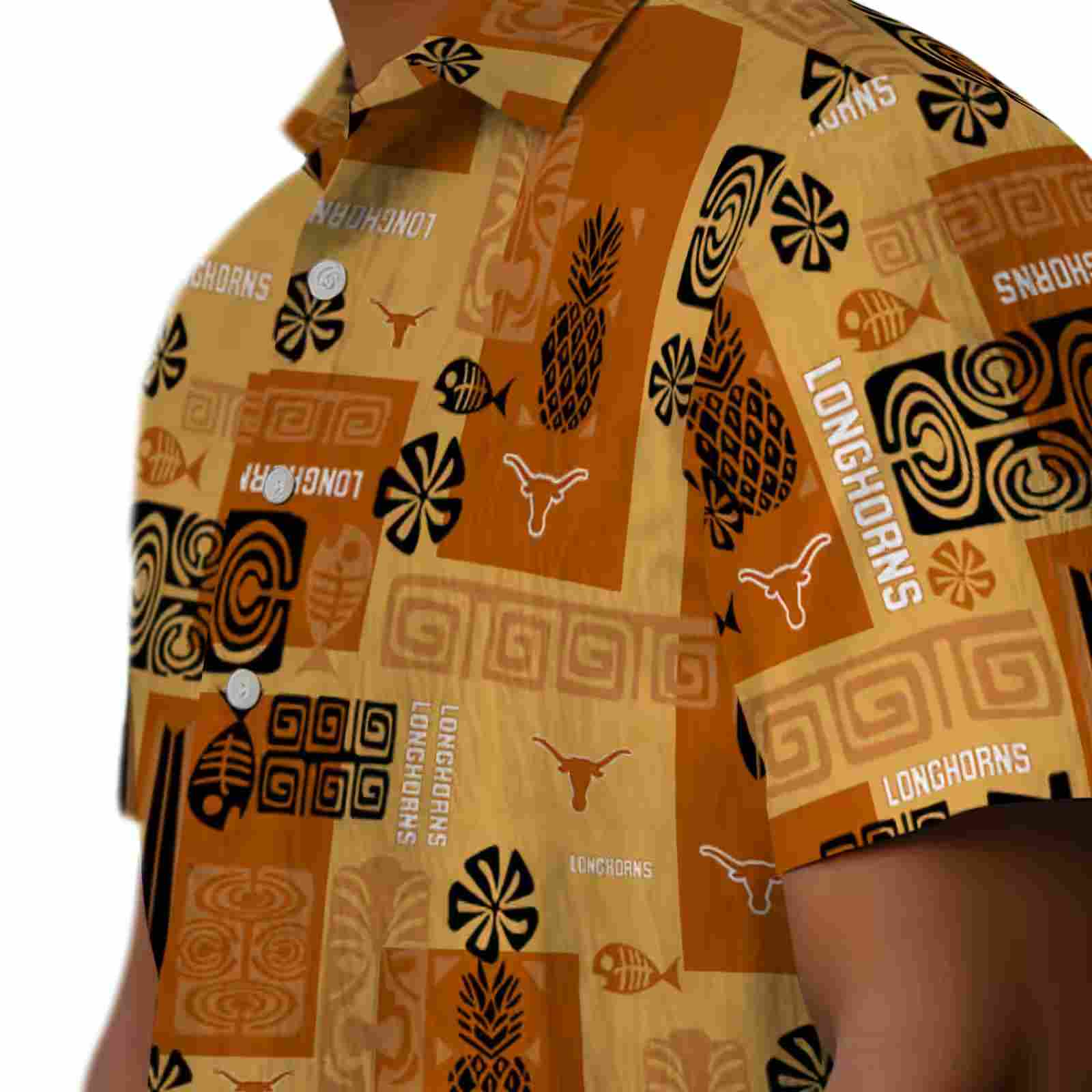 texas longhorns tribal symbols orange hawaiian shirt trendy