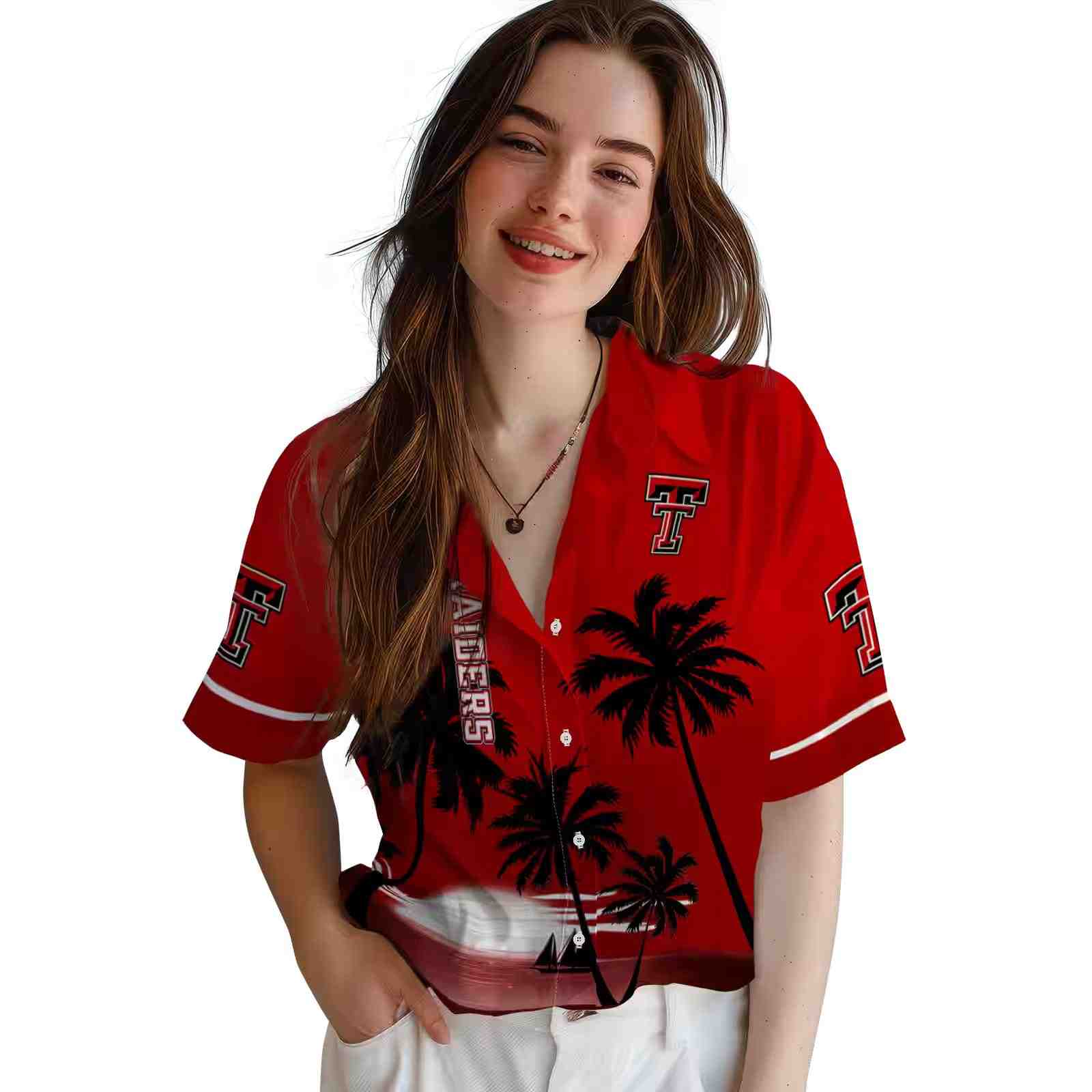 texas tech red raiders beach sunset red black hawaiian shirt latest model