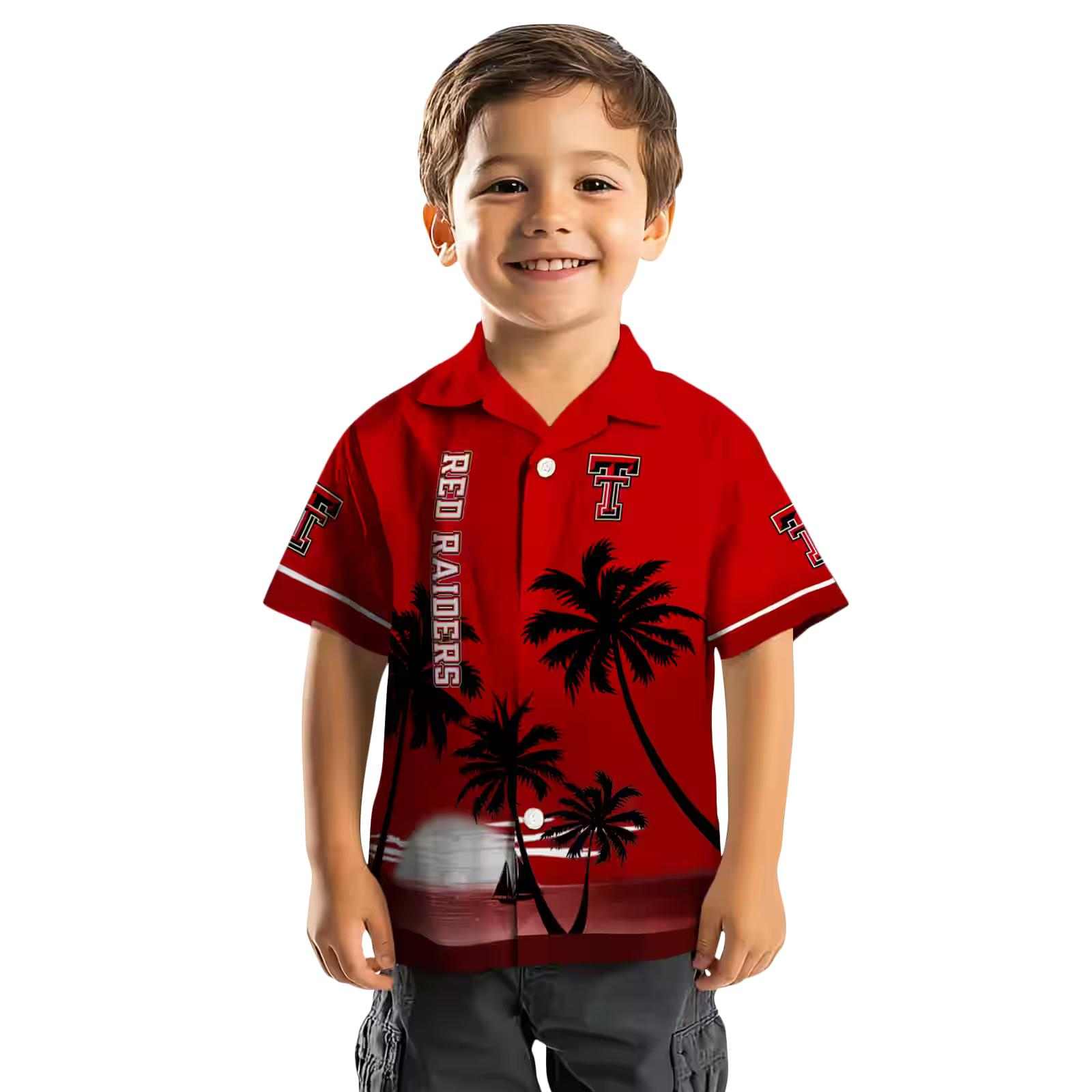 texas tech red raiders beach sunset red black hawaiian shirt top rated