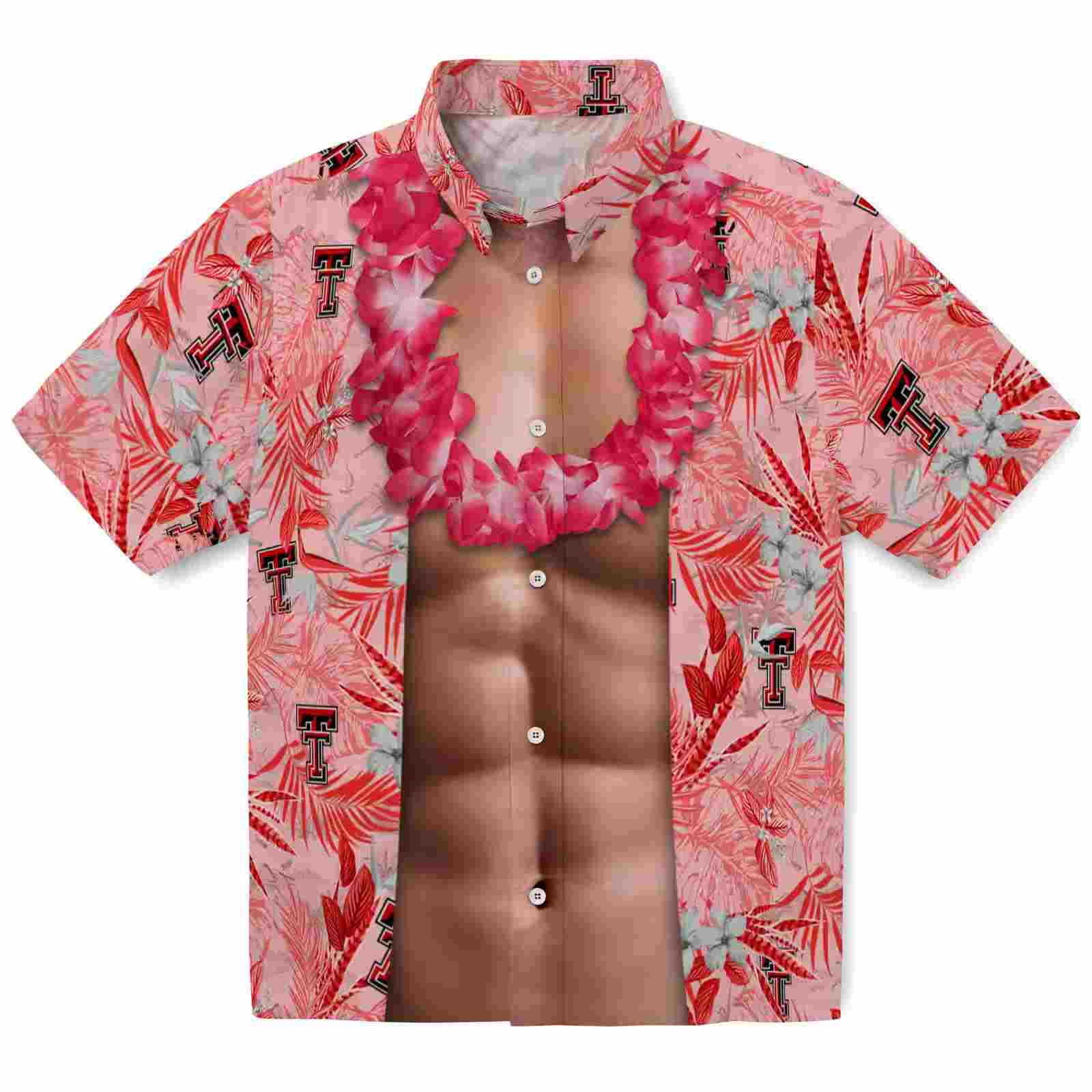 Texas Tech Red Raiders Chest Illusion Red Hawaiian Shirt