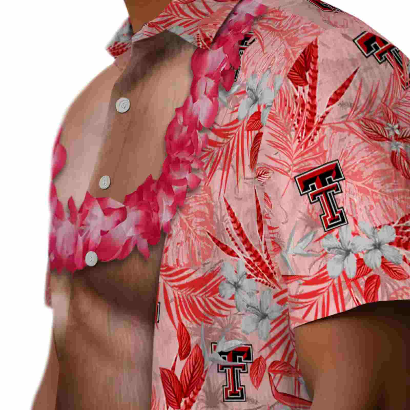 texas tech red raiders chest illusion red hawaiian shirt trendy