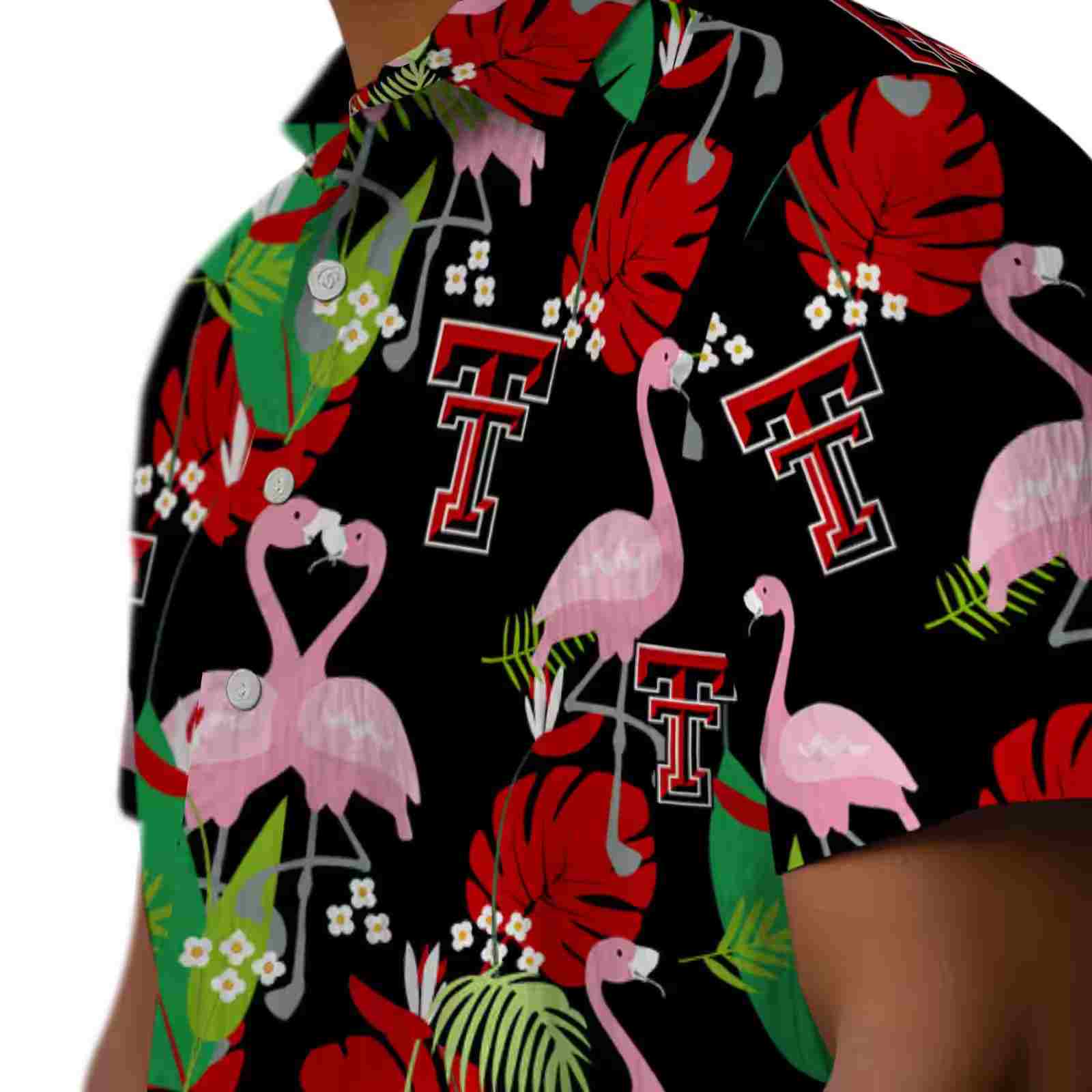 texas tech red raiders flamingo foliage red green hawaiian shirt trendy