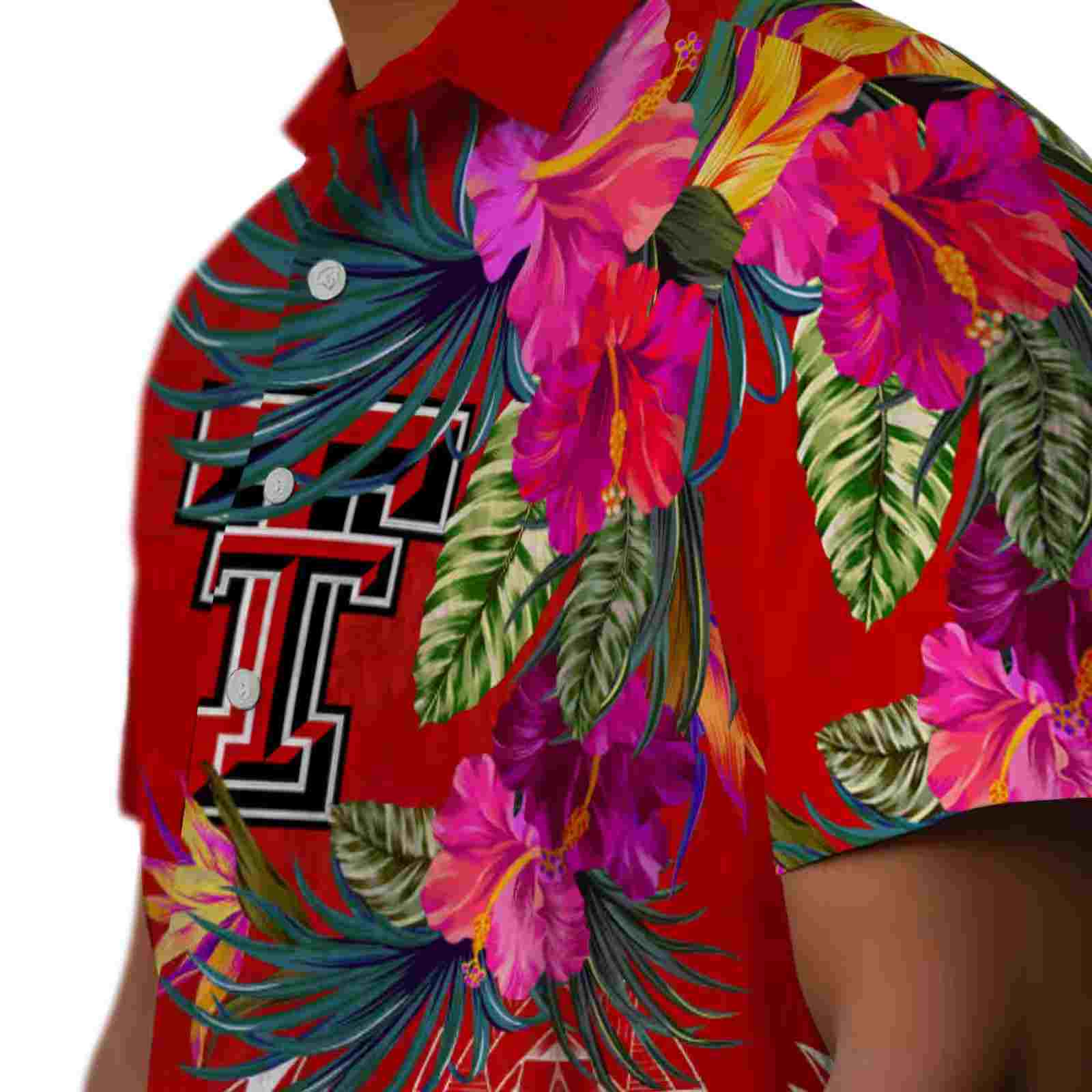 texas tech red raiders floral polynesian red hawaiian shirt trendy