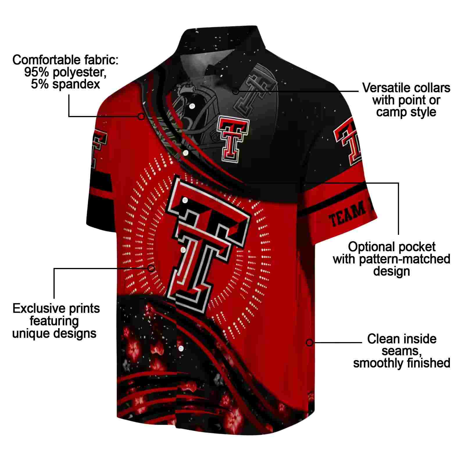 texas tech red raiders football wave red black hawaiian shirt new arrival