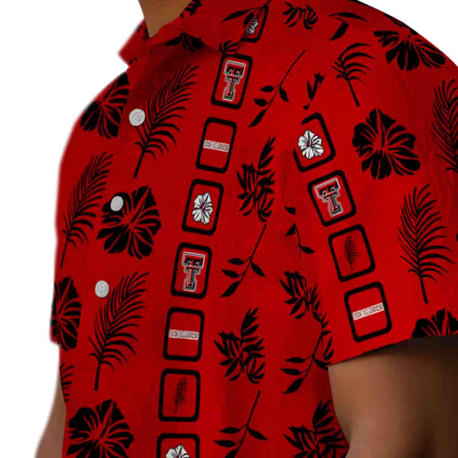 texas tech red raiders framed floral red hawaiian shirt trendy