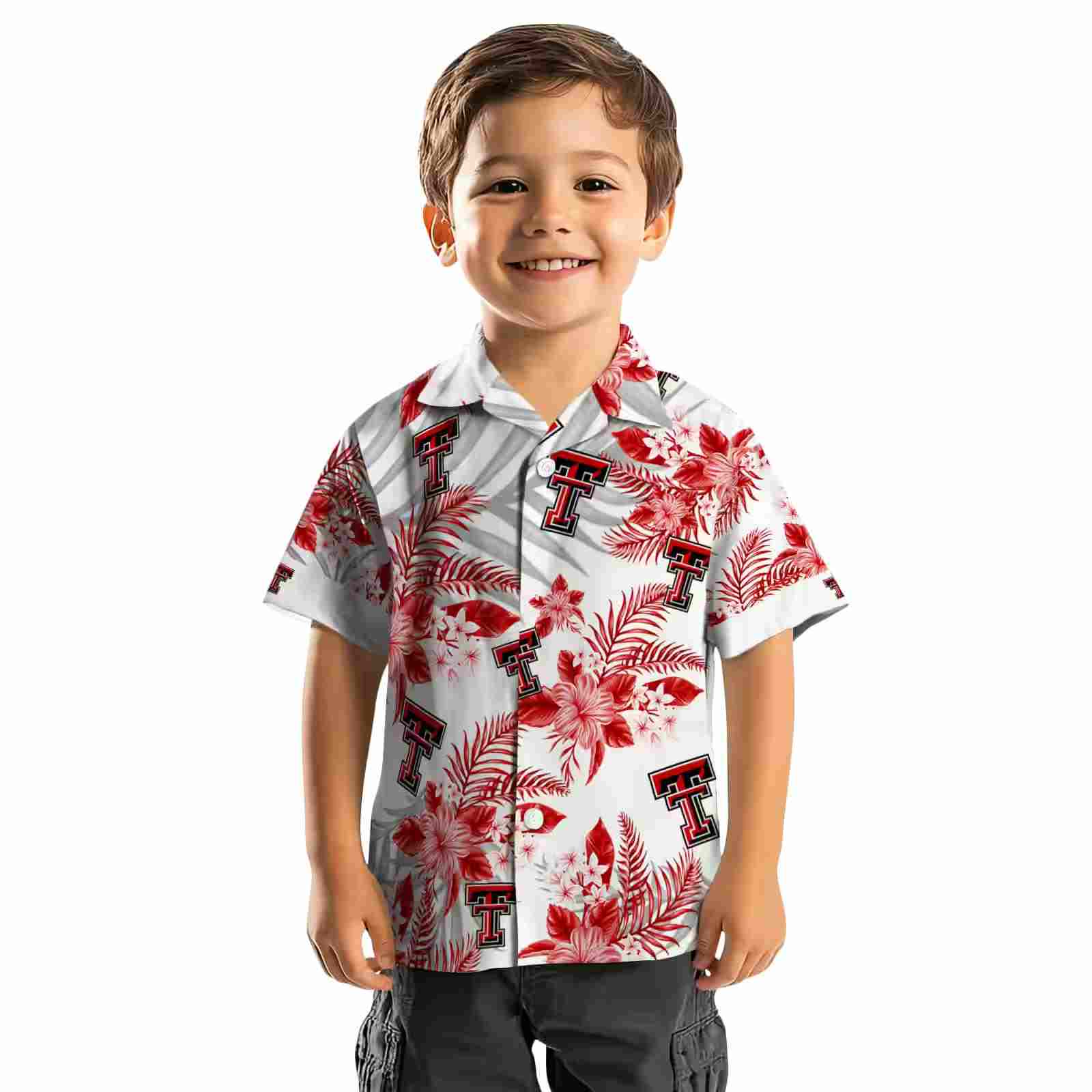 texas tech red raiders hibiscus palm leaves red white hawaiian shirt top rated