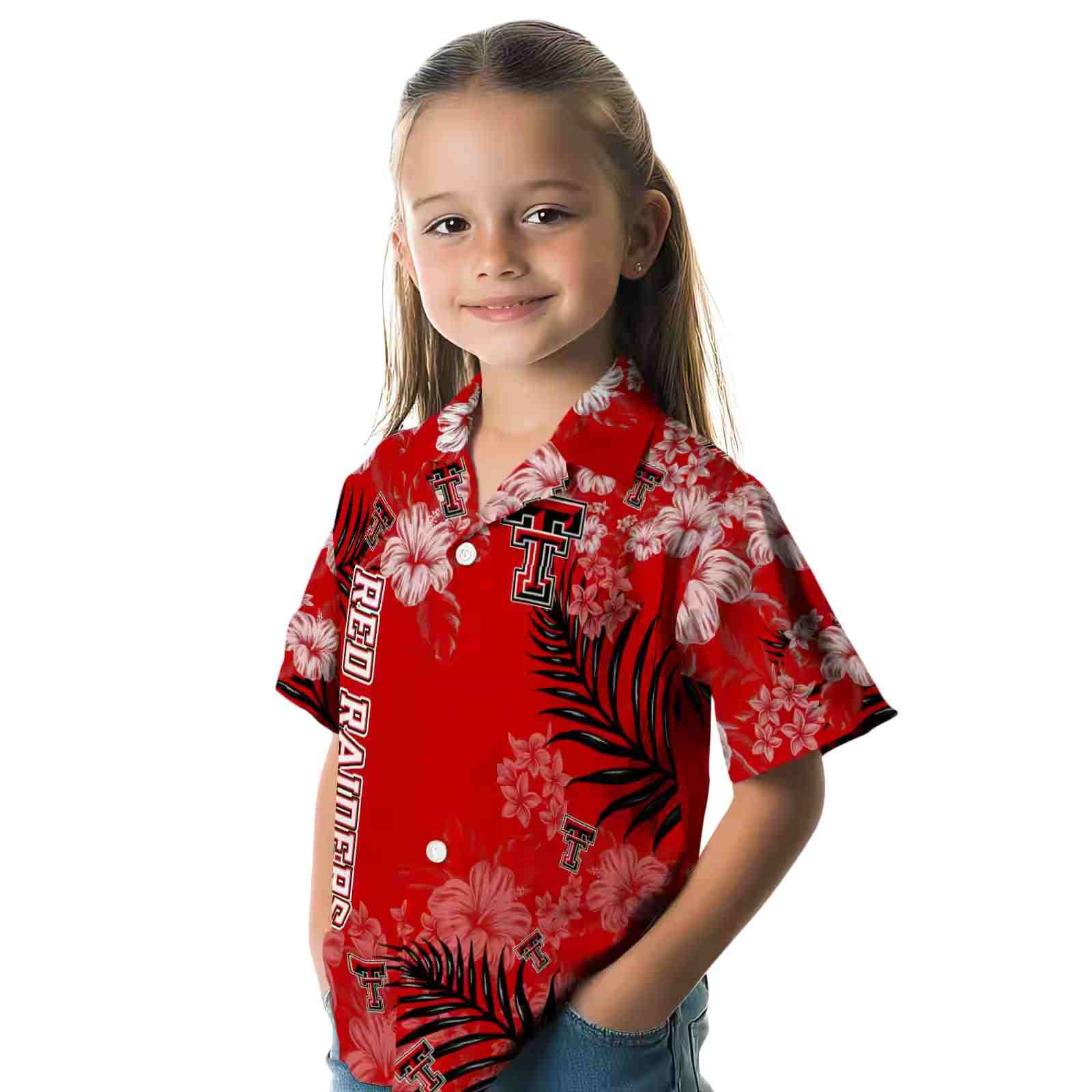 texas tech red raiders hibiscus print red hawaiian shirt premium grade