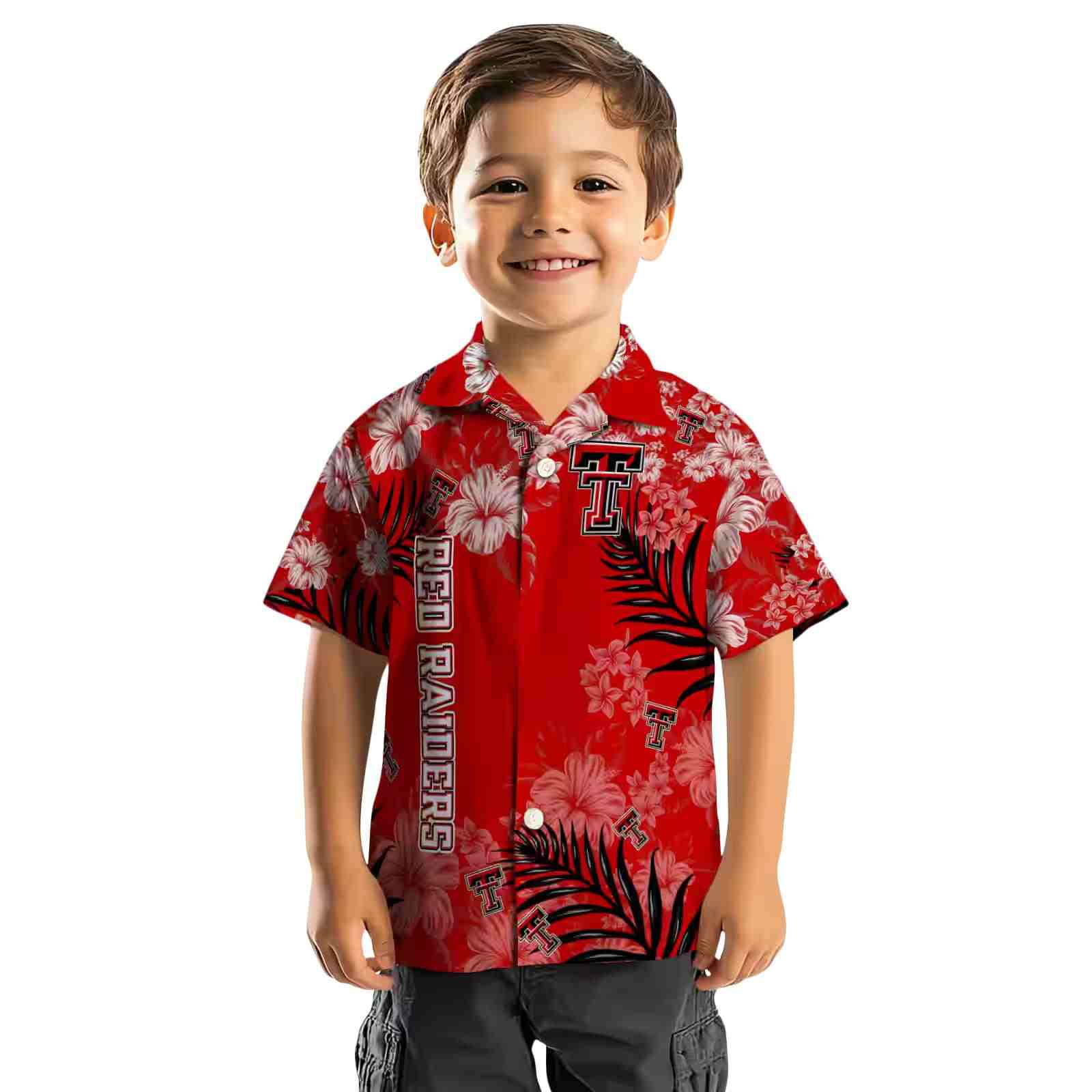 texas tech red raiders hibiscus print red hawaiian shirt top rated