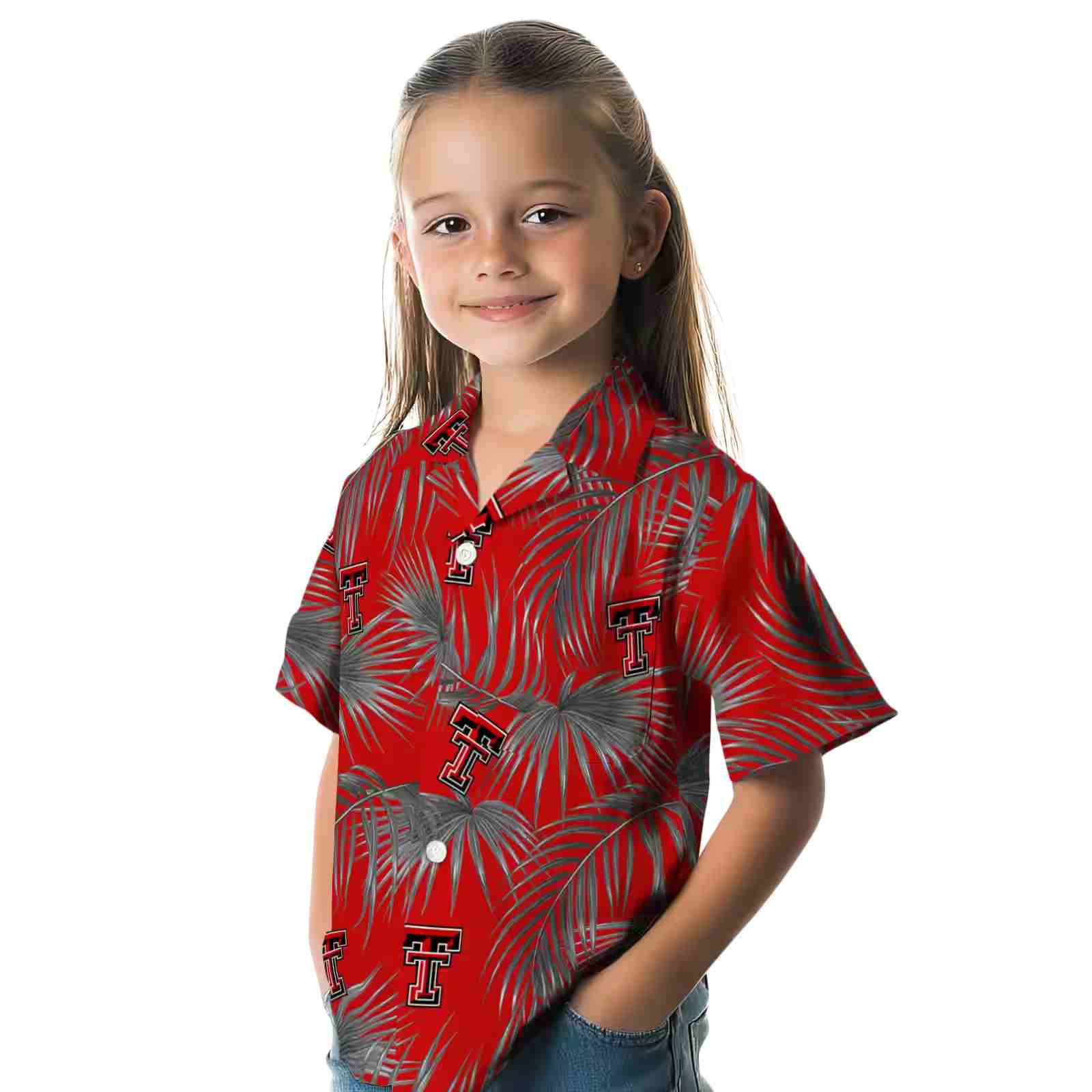 texas tech red raiders leafy palms red hawaiian shirt premium grade