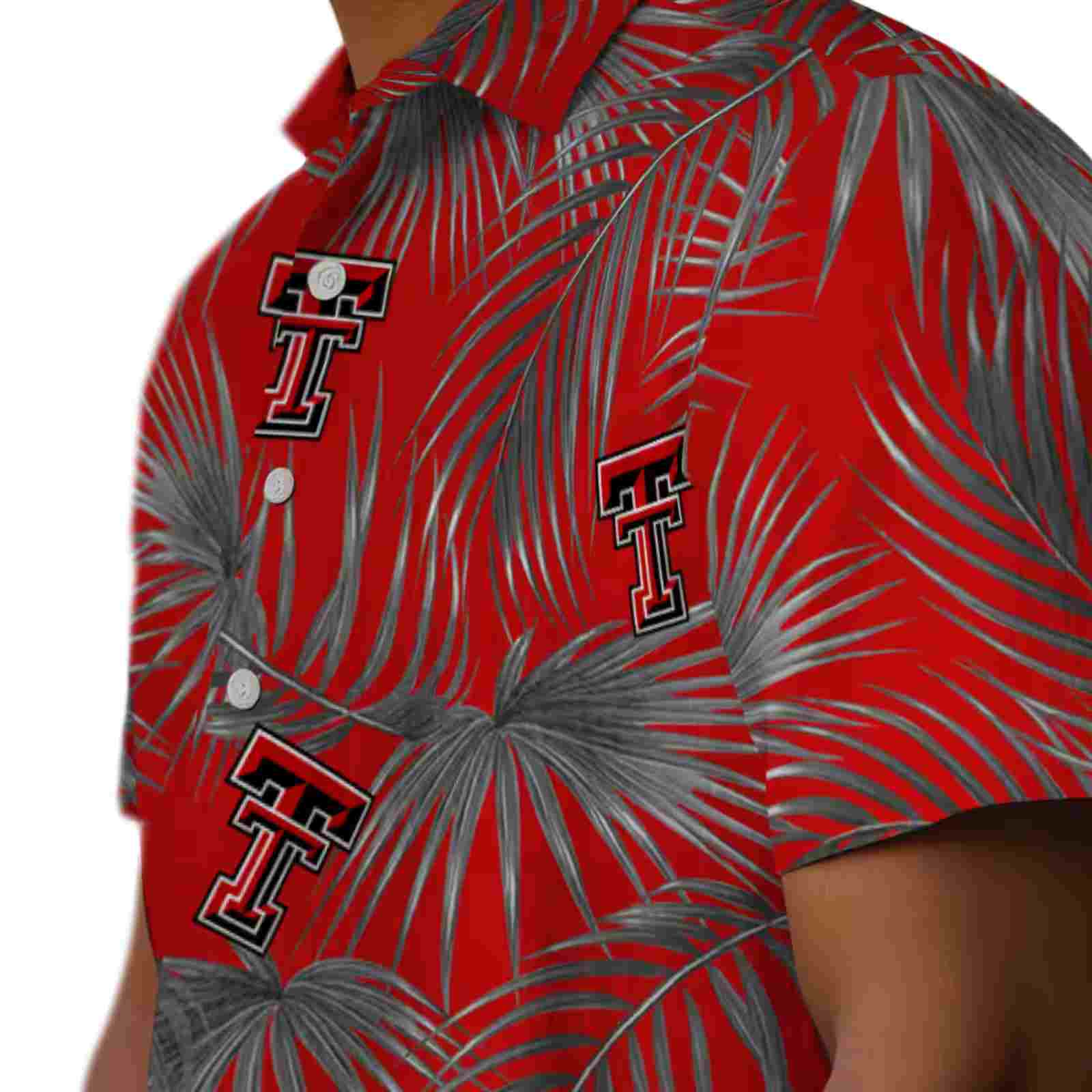 texas tech red raiders leafy palms red hawaiian shirt trendy