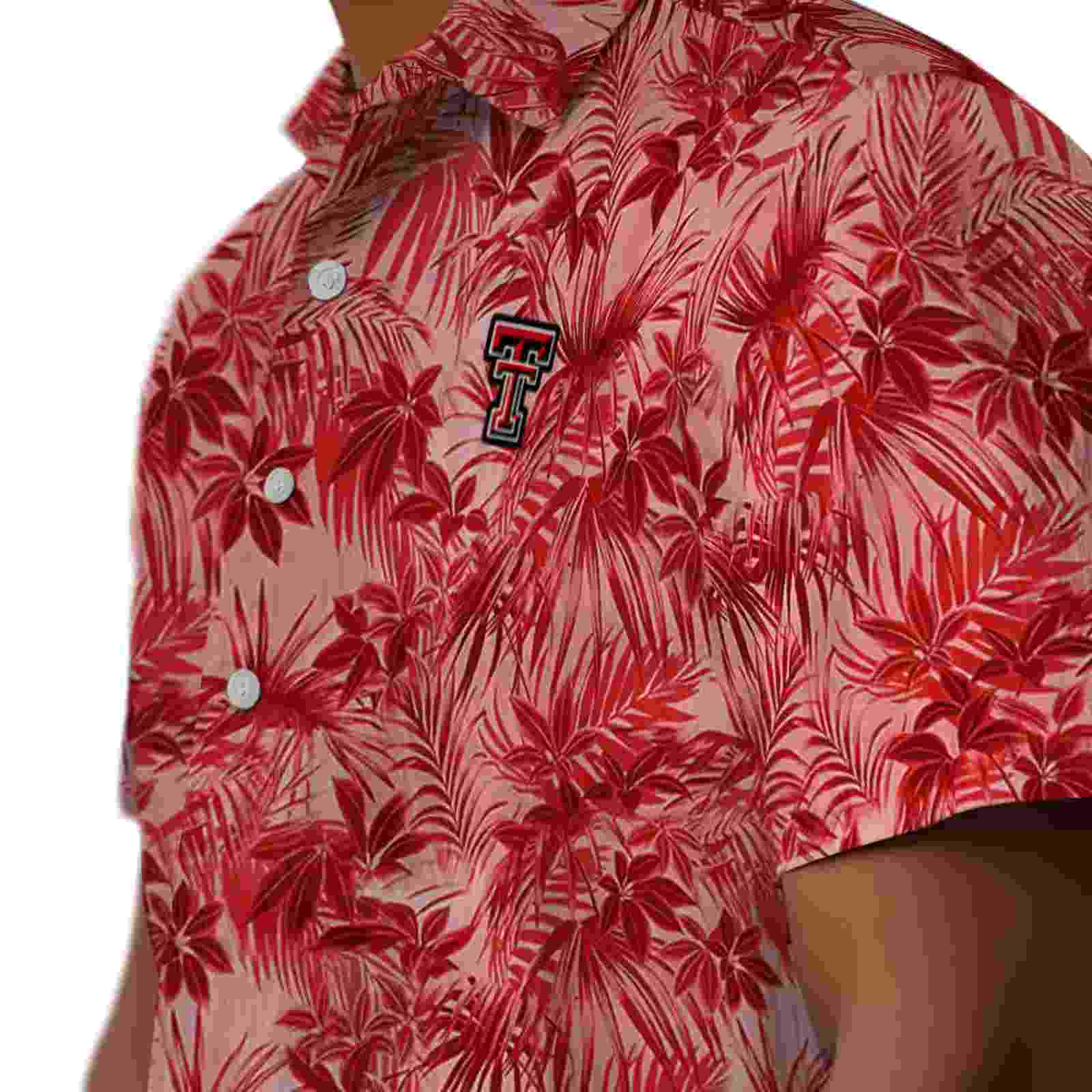 texas tech red raiders leafy pattern red hawaiian shirt trendy