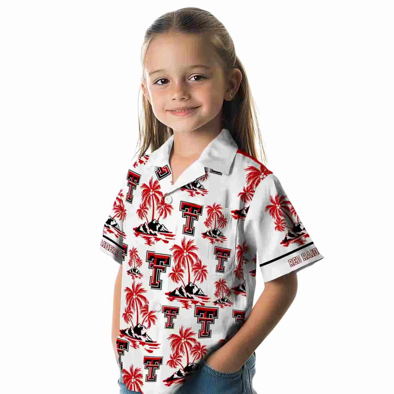 texas tech red raiders palm island print red white hawaiian shirt premium grade