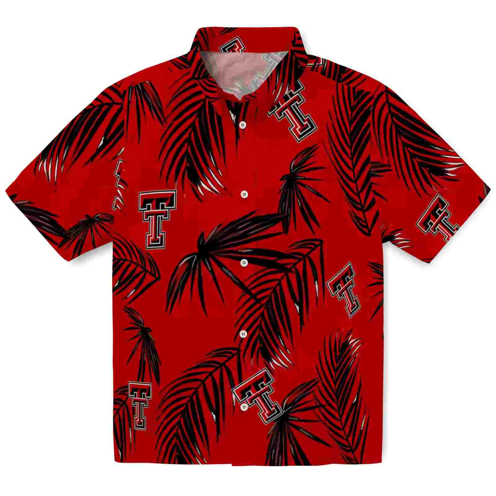 Texas Tech Red Raiders Palm Leaf Red Hawaiian Shirt