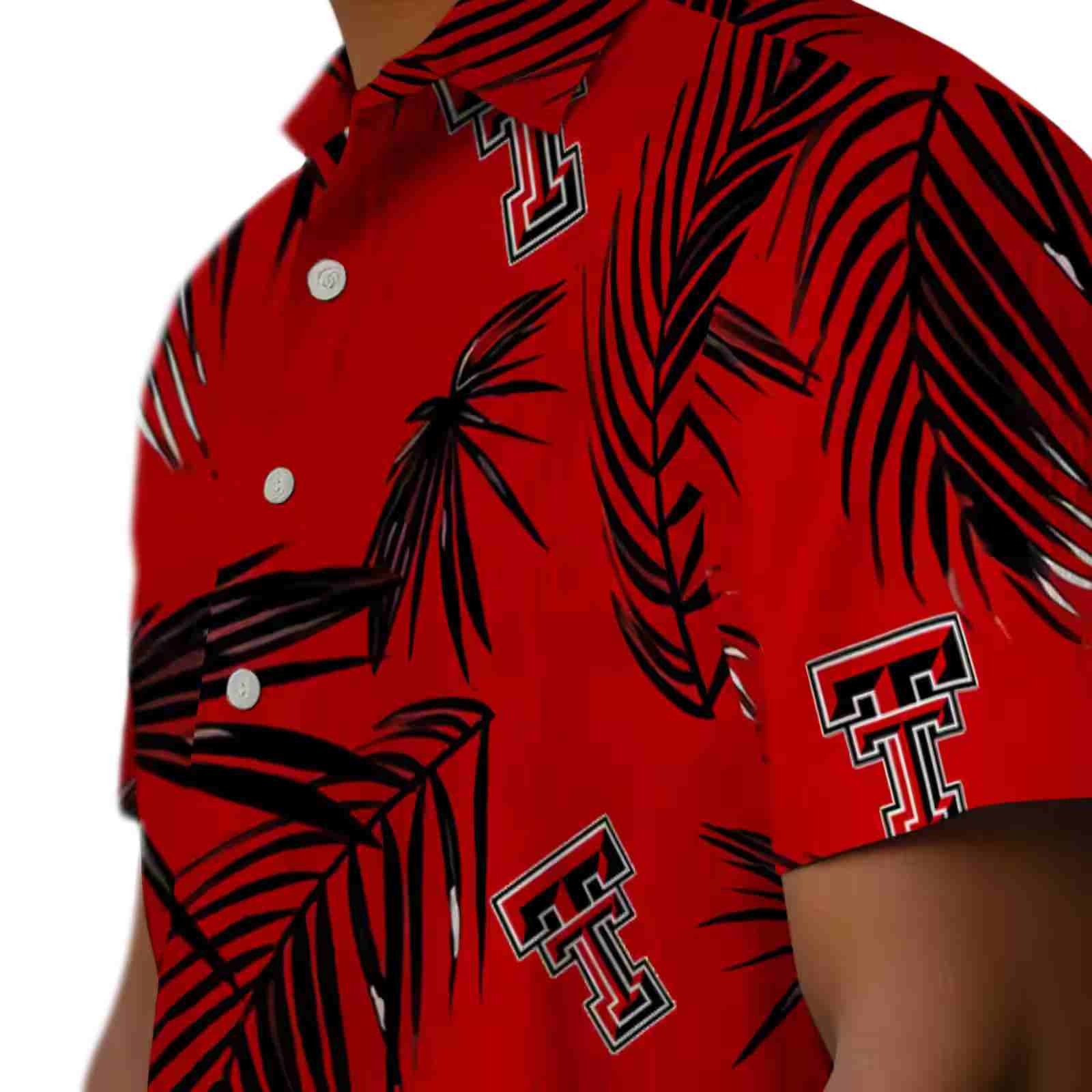 texas tech red raiders palm leaf red hawaiian shirt trendy