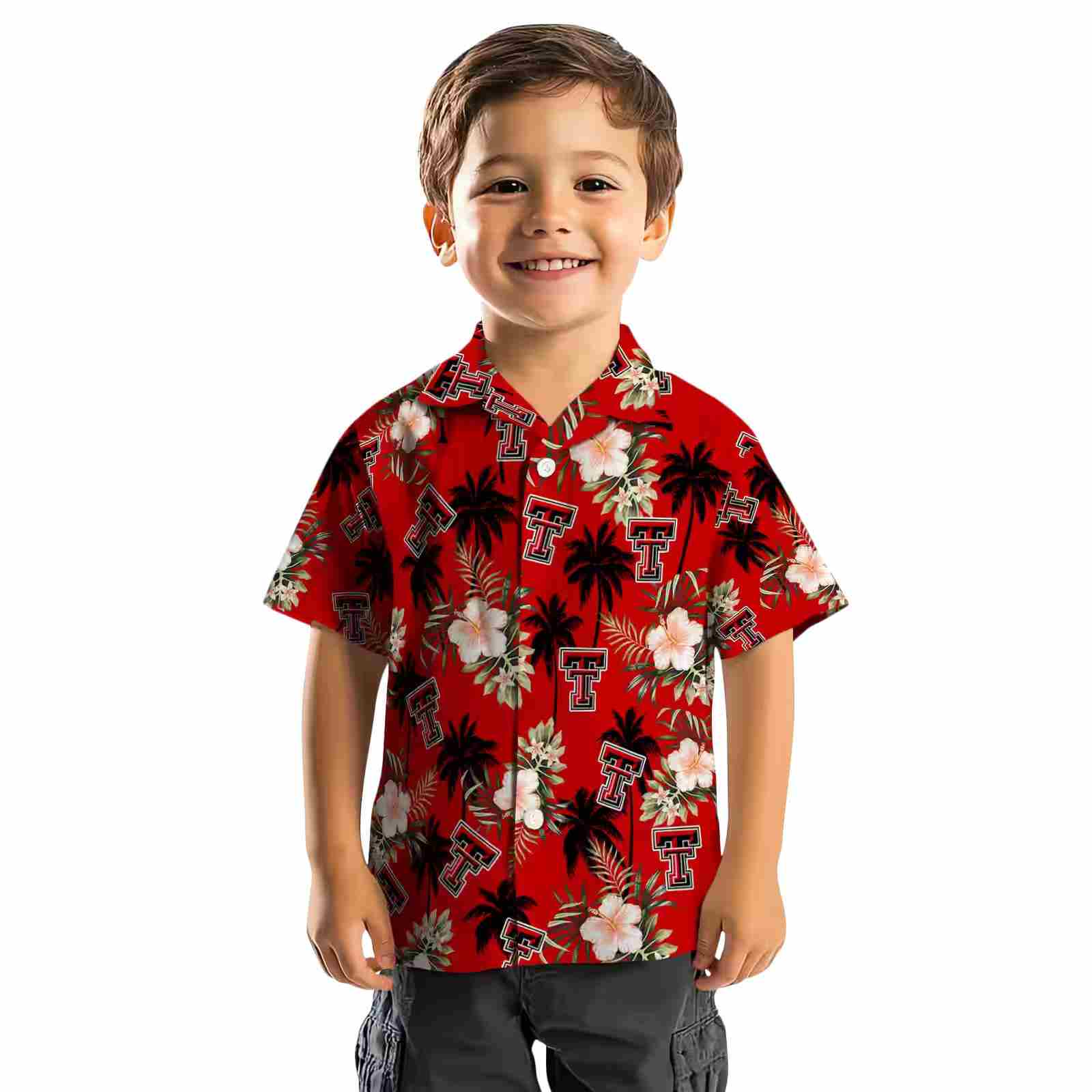 texas tech red raiders palm tree flower red hawaiian shirt top rated