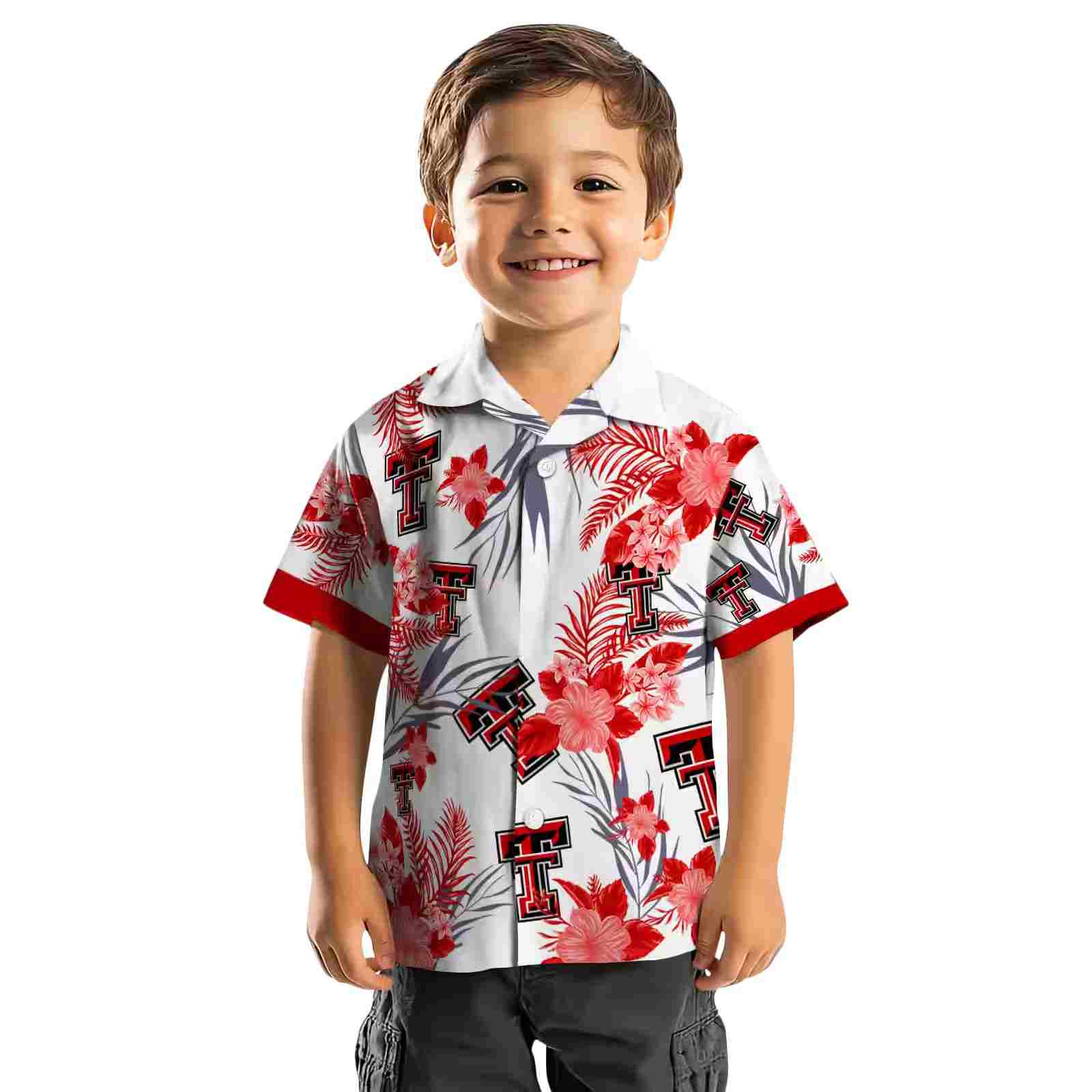 texas tech red raiders patriotic hibiscus design red white hawaiian shirt top rated