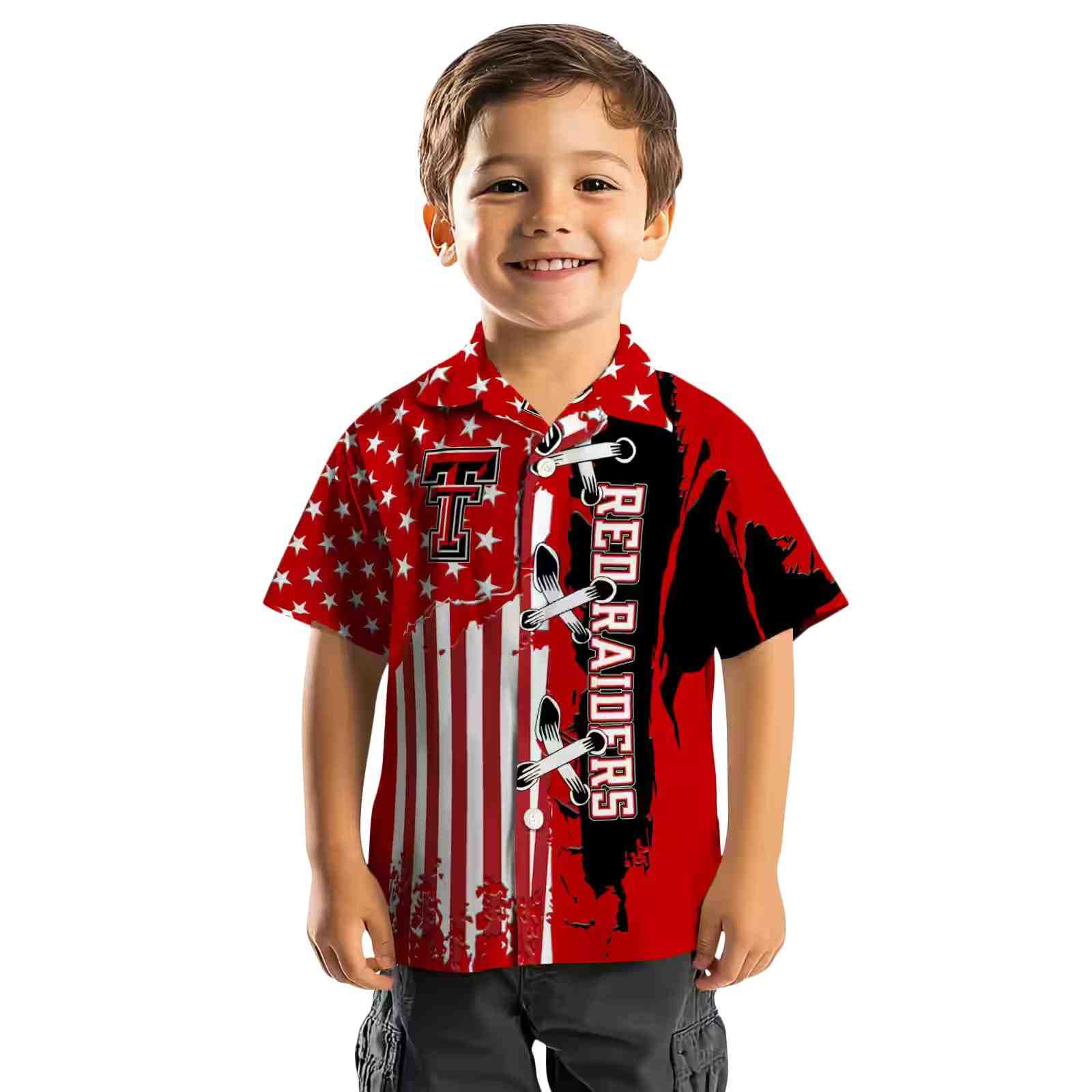 texas tech red raiders stitched flag red hawaiian shirt top rated