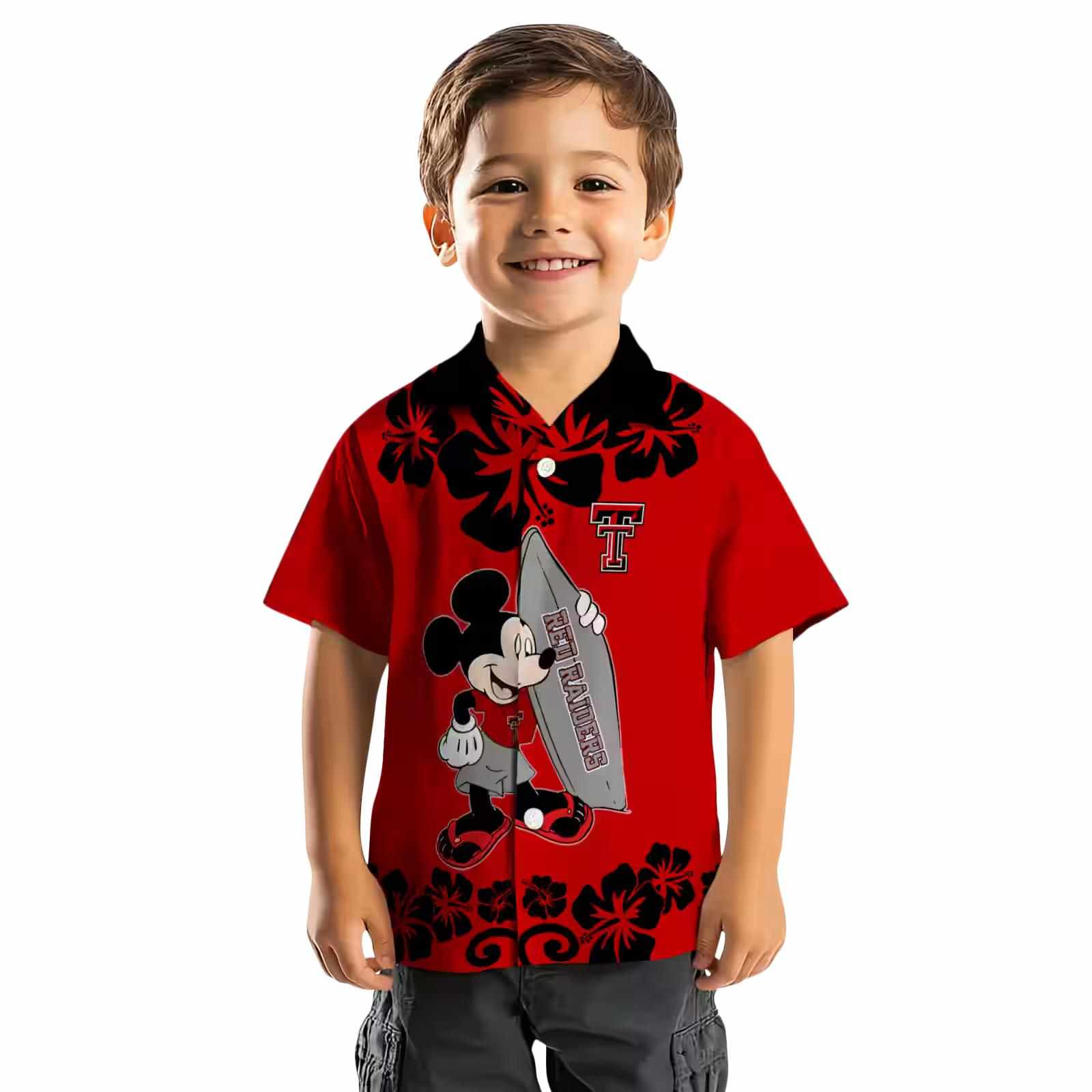 texas tech red raiders surfing mickey red hawaiian shirt top rated