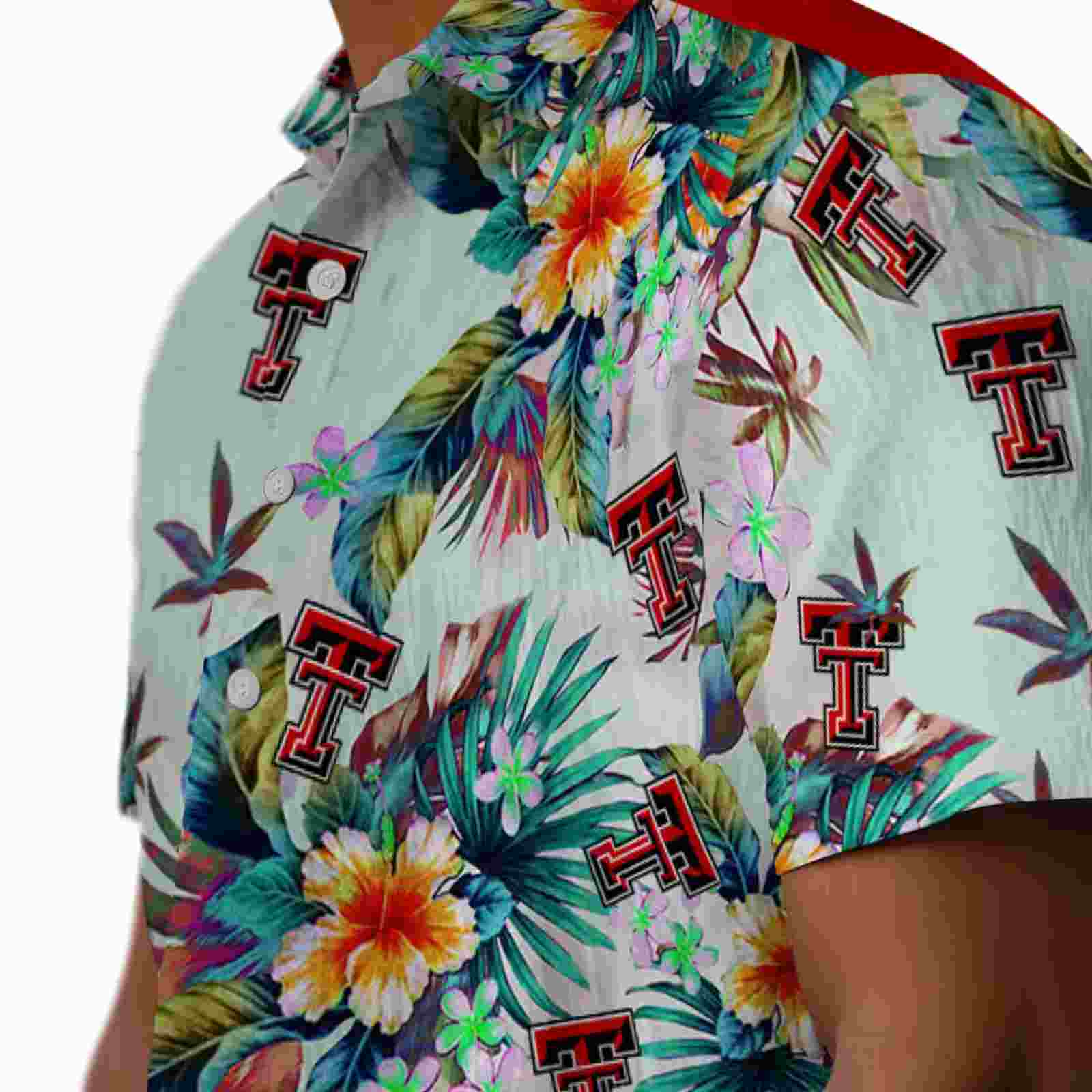 texas tech red raiders tropical foliage green hawaiian shirt trendy