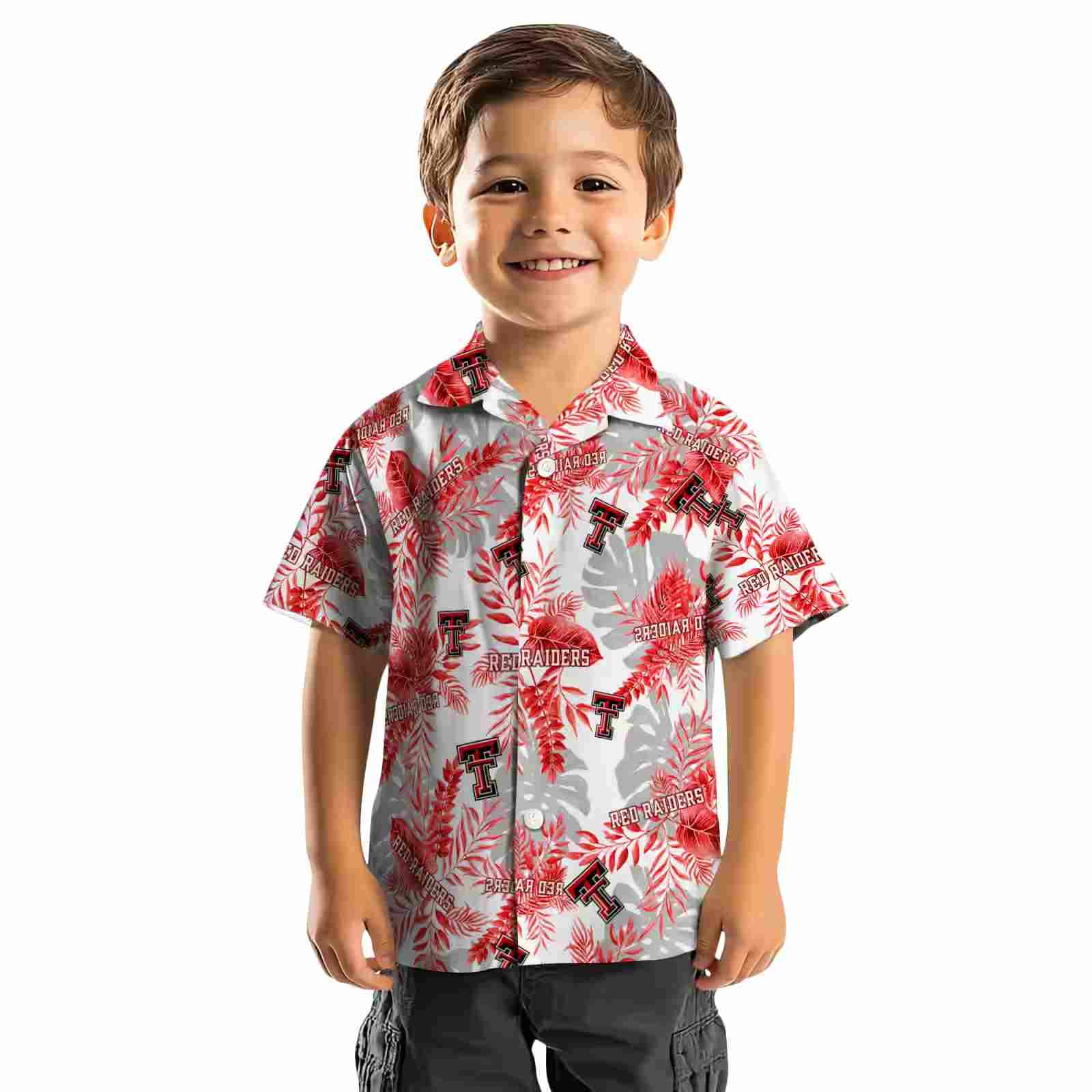 texas tech red raiders tropical leaves red white hawaiian shirt top rated